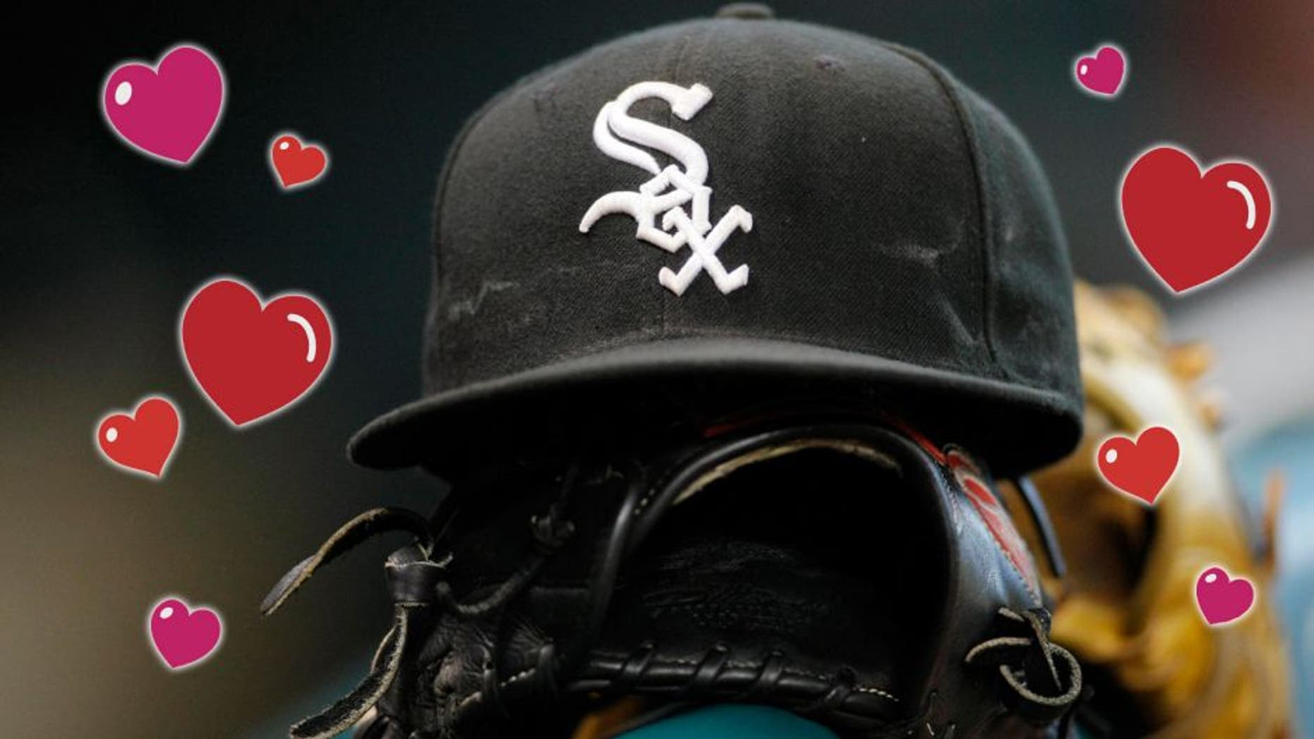 Apr 3, 2012; Houston, TX, USA; Detail view of a Chicago White Sox hat and glove on the bench before a game against the Houston Astros at Minute Maid Park. Mandatory Credit: Brett Davis-USA TODAY Sports