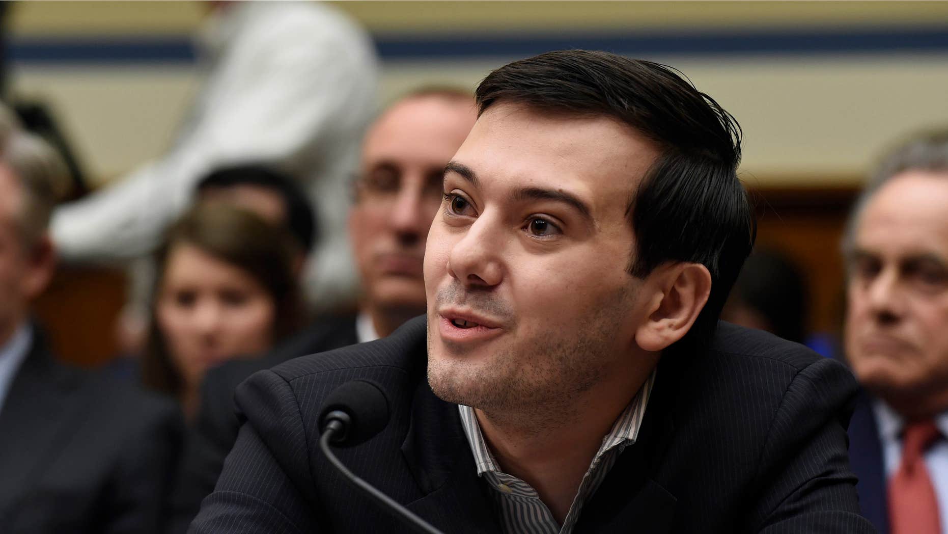 Feb. 4, 2016: Pharmaceutical chief Martin Shkreli speaks on Capitol Hill in Washington during the House Committee on Oversight and Reform Committee hearing on his former company's decision to raise the price of a lifesaving medicine.