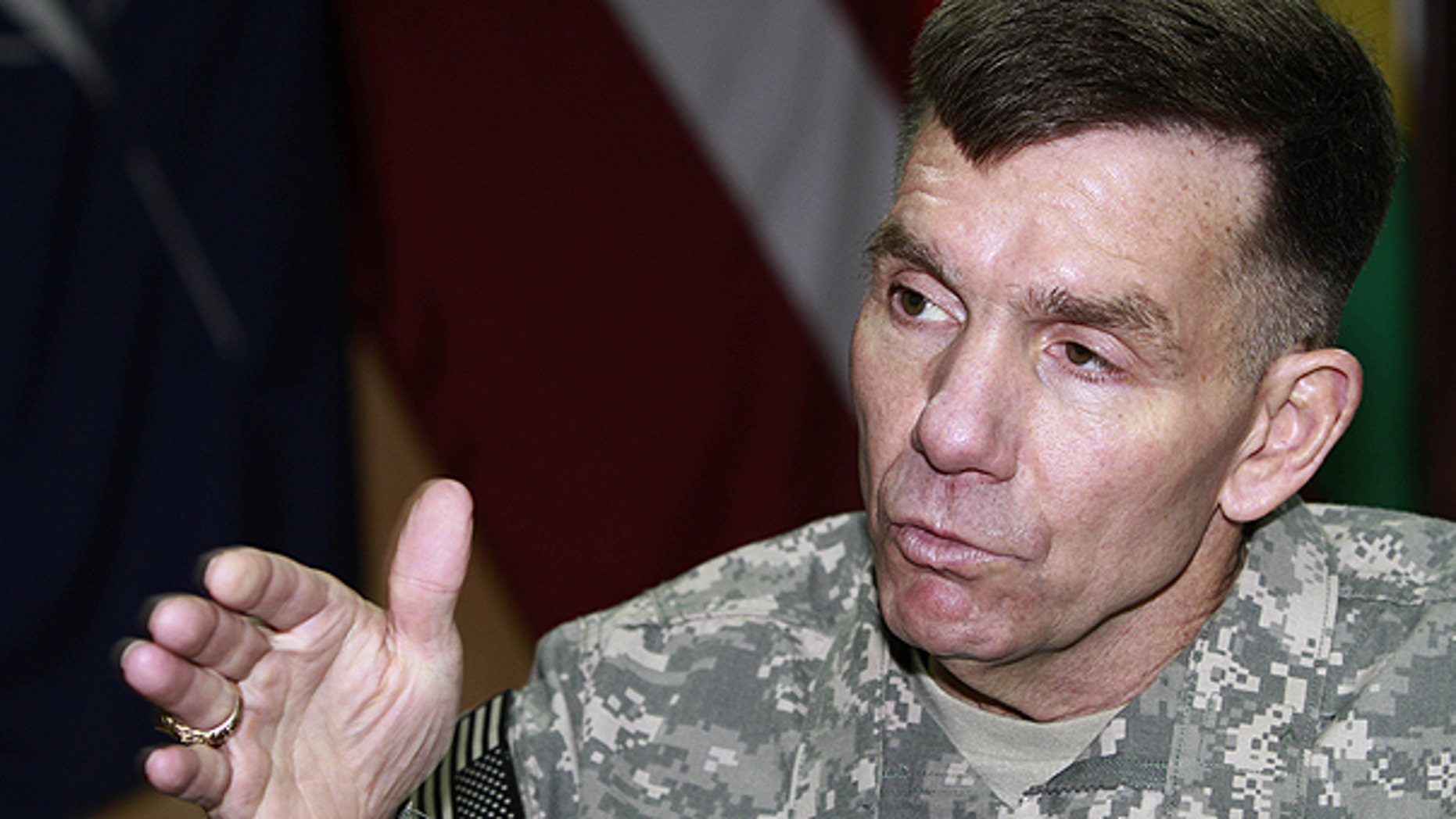 Feb. 12: U.S. Lt. Gen. William Caldwell, the commander of NATO’s mission to train Afghan policemen and soldiers Kabul, speaks during an interview with The Associated Press in Kabul, Afghanistan.