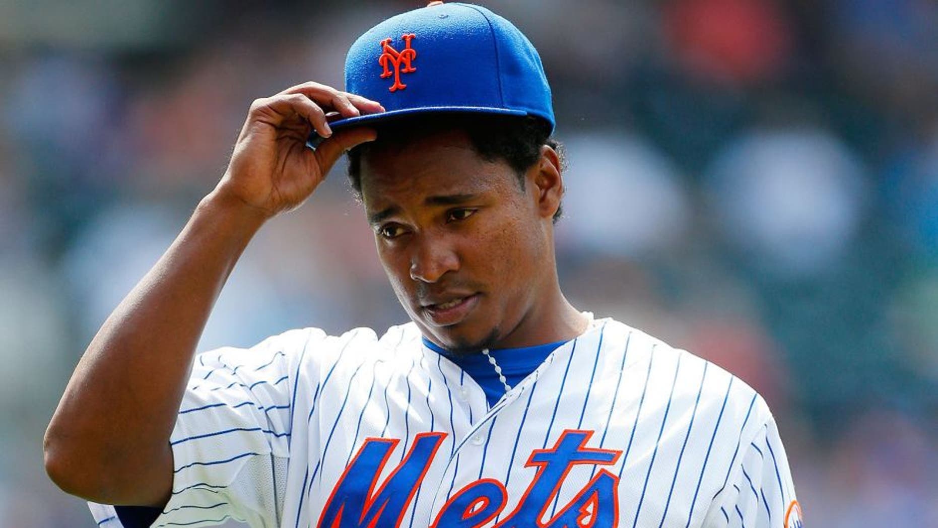 NEW YORK, NY - JULY 12: Jenrry Mejia #58 of the New York Mets in action against the Arizona Diamondbacks at Citi Field on July 12, 2015 in the Flushing neighborhood of the Queens borough of New York City. The Mets defeated the Diamondbacks 5-3. (Photo by Jim McIsaac/Getty Images)