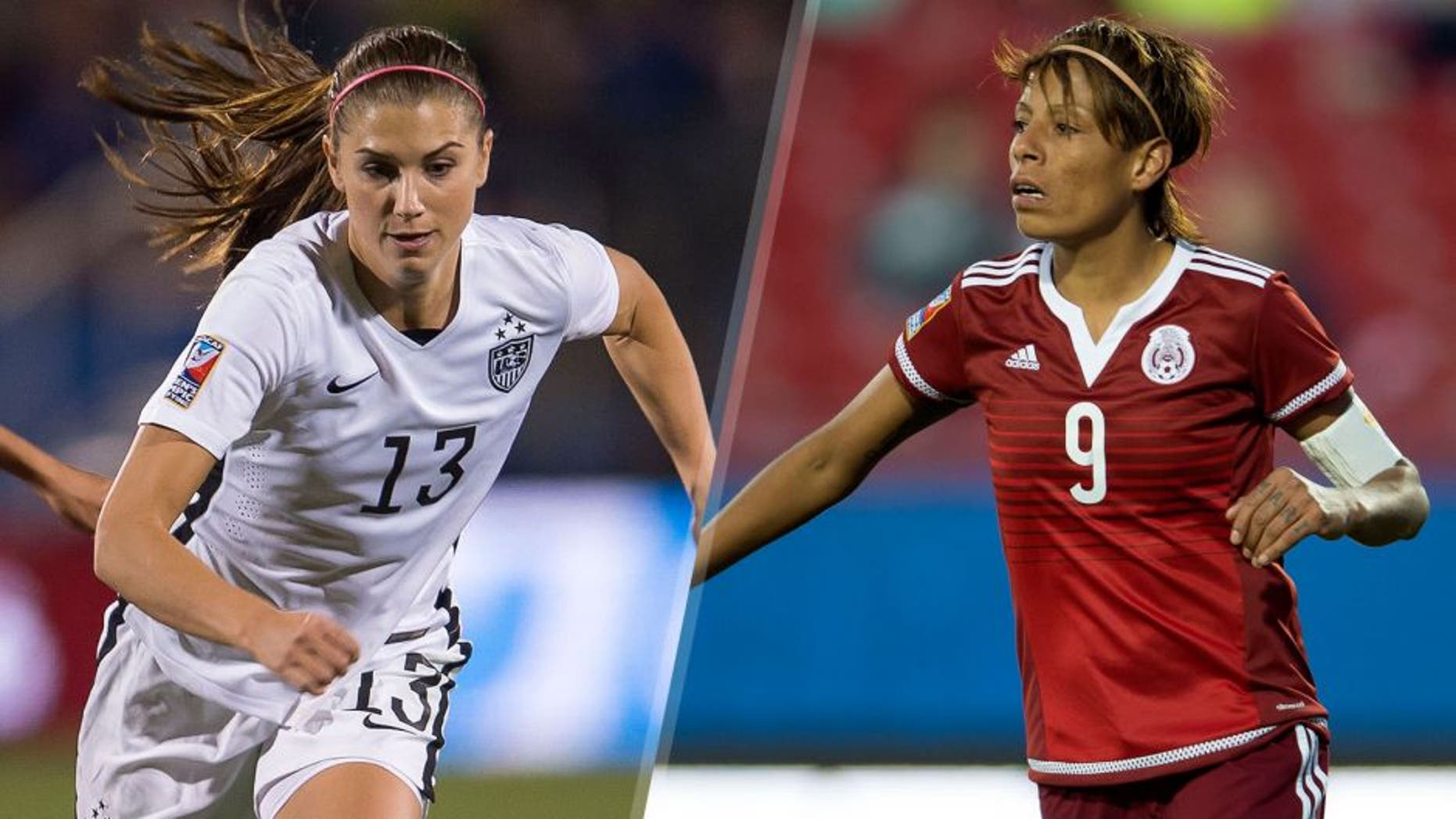Action photo during the match United States vs Costa Rica at Toyota Stadium, Womens Olympic Qualifying - Texas 2016 -. Foto de accion durante el Partido Estados Unidos vs Costa Rica en el Estadio Toyota, Partido Correspondiente a la Fase de Grupos del Preolimpico Femenino CONCACAF - Texas 2016 -, en la foto: (i)-(d) Carol Sanchez, Alex Morgan 10/02/2016/ MEXSPORT/ Osvaldo Aguilar. Action photo during the match Puerto Rico vs Mexico at Toyota Stadium, Womens Olympic Qualifying - Texas 2016 -. Foto de accion durante el Partido Puerto Rico vs Mexico en el Estadio Toyota, Partido Correspondiente a la Fase de Grupos del Preolimpico Femenino CONCACAF - Texas 2016 -, en la foto: Maribel Dominguez 10/02/2016/ MEXSPORT/ Osvaldo Aguilar.