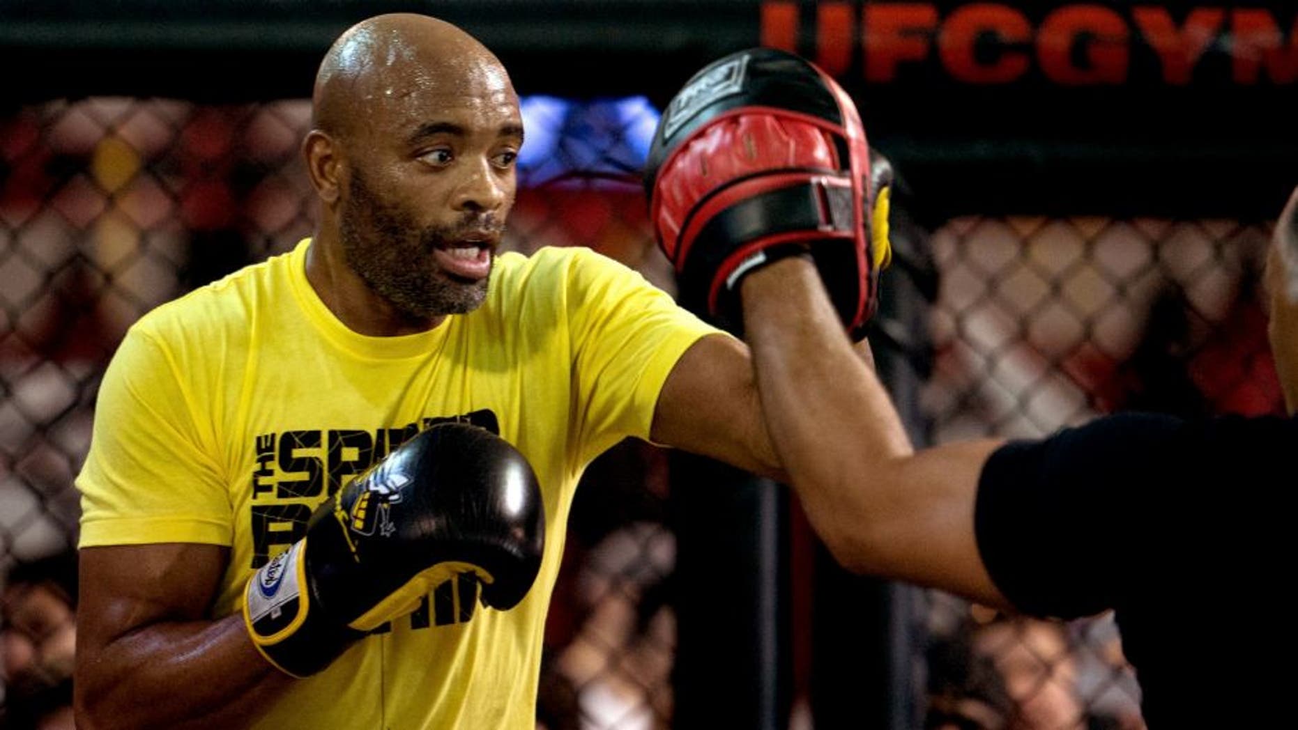 TORRANCE, CA - FEBRUARY 11: Anderson Silva holds an open training session for fans and media at the UFC Gym on February 11, 2016 in Torrance, California. (Photo by Brandon Magnus/Zuffa LLC/Zuffa LLC via Getty Images)