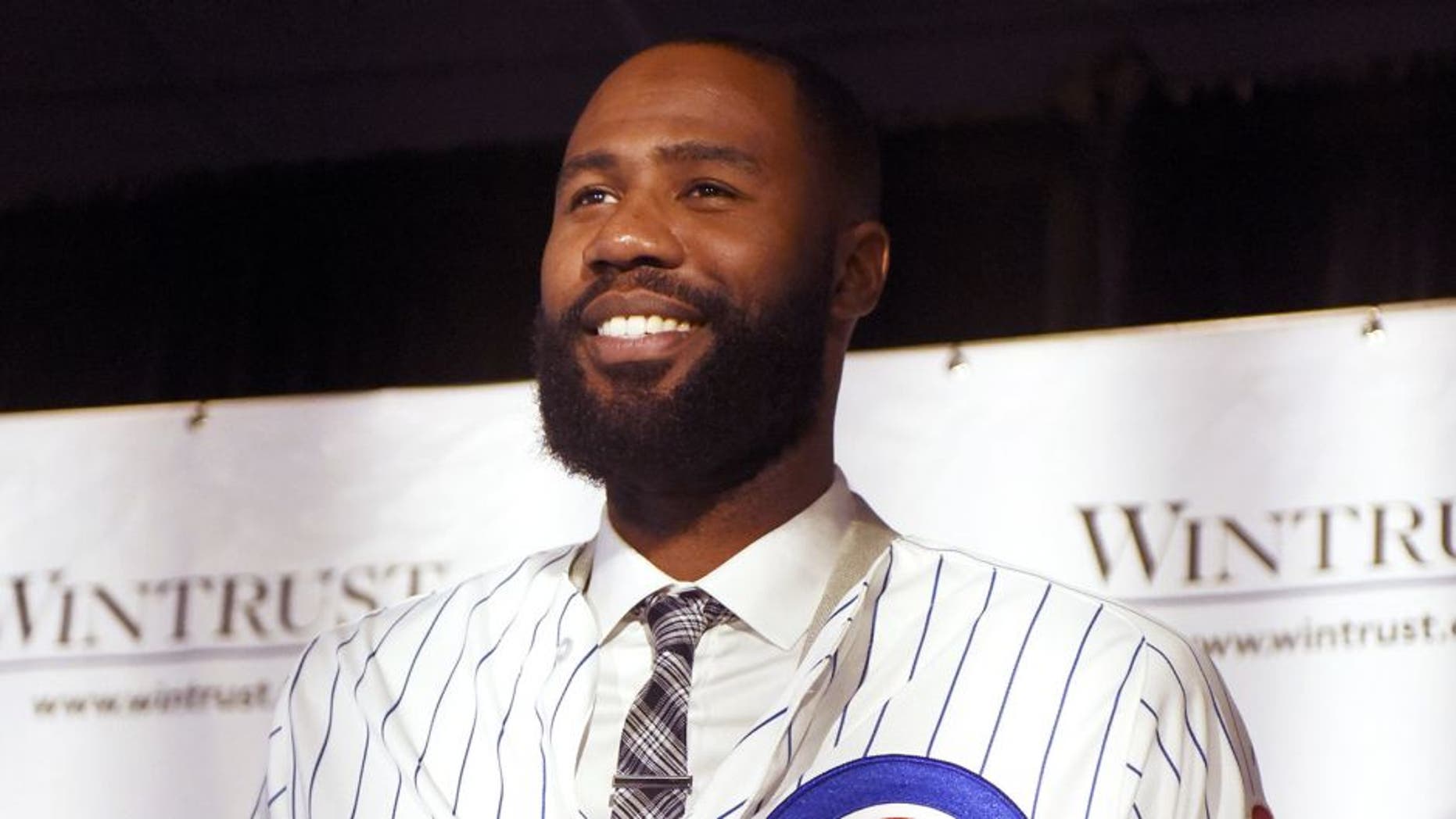 CHICAGO, IL- DECEMBER 15: Jason Heyward during an introduction press conference on December 15, 2015 at Spiaggia Restaurant in Chicago, Illinois. (Photo by David Banks/Getty Images)