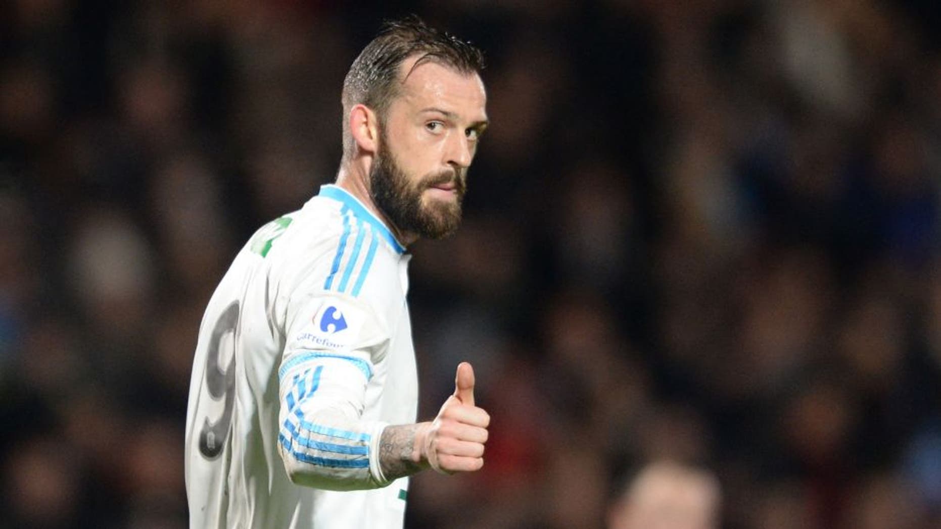 Marseille's Scottish forward Steven Fletcher reacts during the French Cup football match Trelissac vs Marseille on February 11, 2016 at the Chaban-Delmas stadium in Bordeaux, southwestern France. AFP PHOTO / NICOLAS TUCAT / AFP / NICOLAS TUCAT (Photo credit should read NICOLAS TUCAT/AFP/Getty Images)