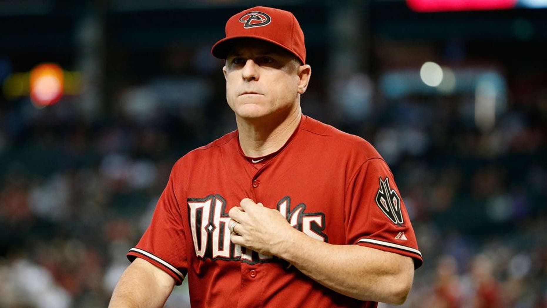 PHOENIX, AZ - AUGUST 12: Manager Chip Hale #3 of the Arizona Diamondbacks during the MLB game against the Philadelphia Phillies at Chase Field on August 12, 2015 in Phoenix, Arizona. The Phillies defeated the Diamondbacks 7-6. (Photo by Christian Petersen/Getty Images)
