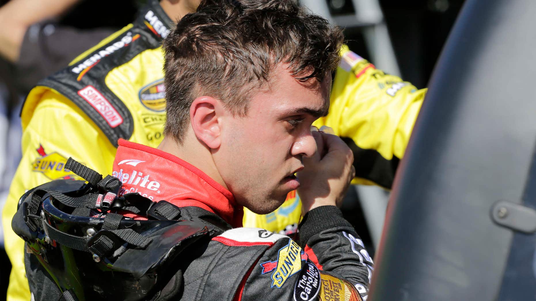 Feb. 18, 2016: Driver Rico Abreu prepares to practice for Friday's NASCAR Truck Series auto race at Daytona International Speedway in Daytona Beach, Fla..