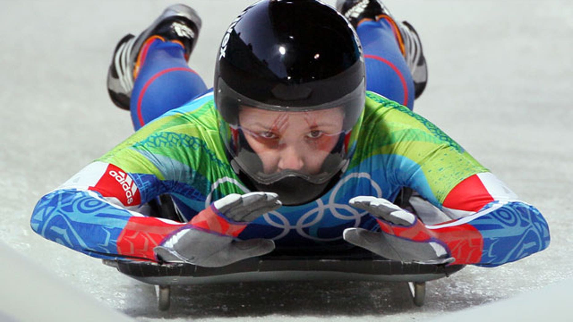 Feb. 19: Elena Yudina of Russia brakes into a pile of foam after the final run of the women's skeleton competition at the Vancouver 2010 Olympics in Whistler, British Columbia.
