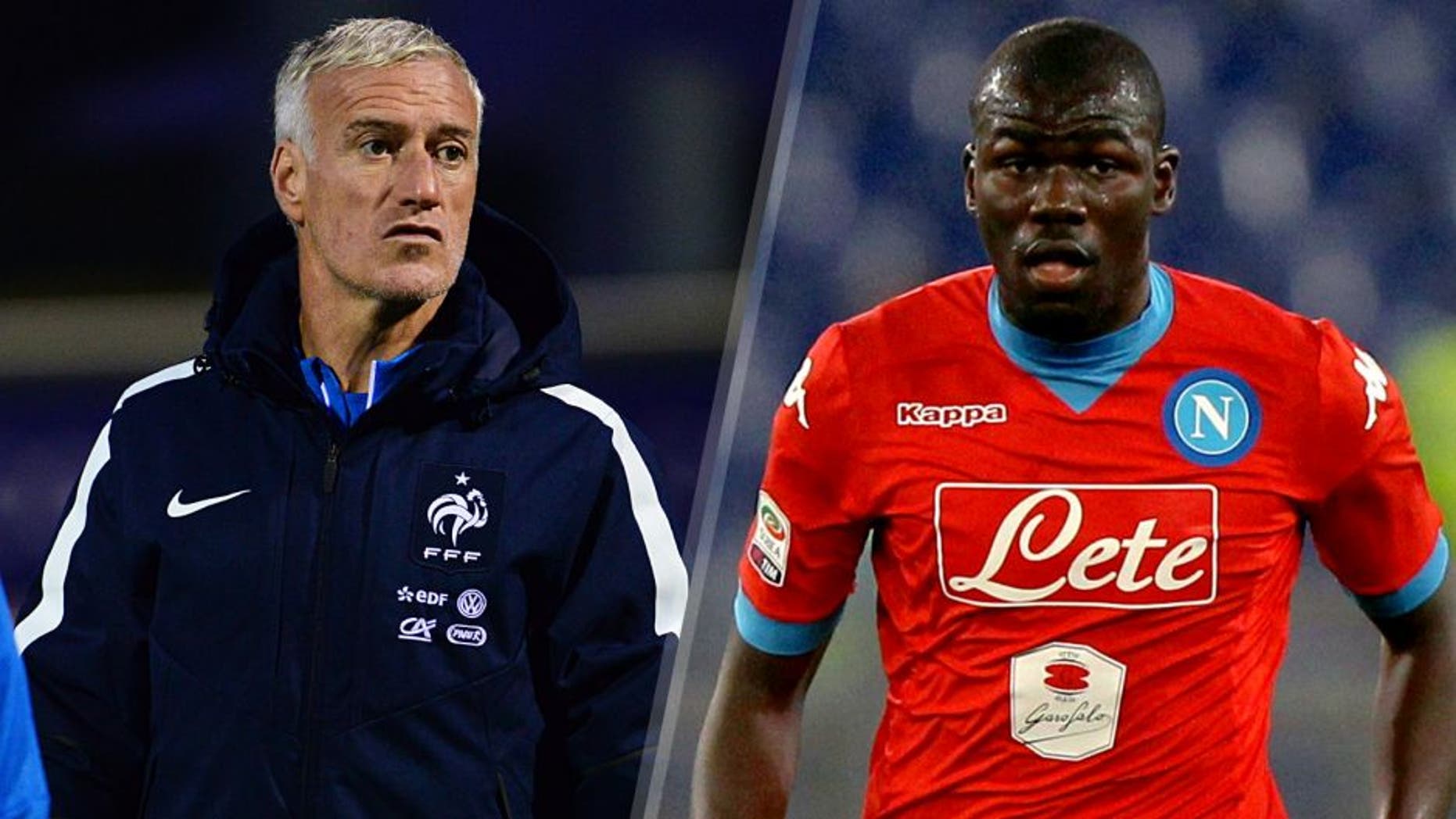 CLAIREFONTAINE, FRANCE - NOVEMBER 10: France head coach Didier Deschamps during the second training session four days ahead of the friendly match against Germany on November 10, 2015 in Clairefontaine, France. (Photo by Frederic Stevens/Getty Images) ROME, ITALY - FEBRUARY 03: Kalidou Koulibaly of SSC Napoli in action during the Serie A match between SS Lazio and SSC Napoli at Stadio Olimpico on February 3, 2016 in Rome, Italy. (Photo by Paolo Bruno/Getty Images)