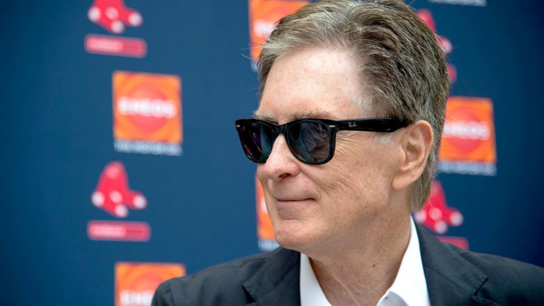 FT. MYERS, FL - FEBRUARY 24: Boston Red Sox Principal Owner John Henry speaks with media following the teams first full team workout on February 24, 2016 at Fenway South in Fort Myers, Florida . (Photo by Michael Ivins/Boston Red Sox/Getty Images)