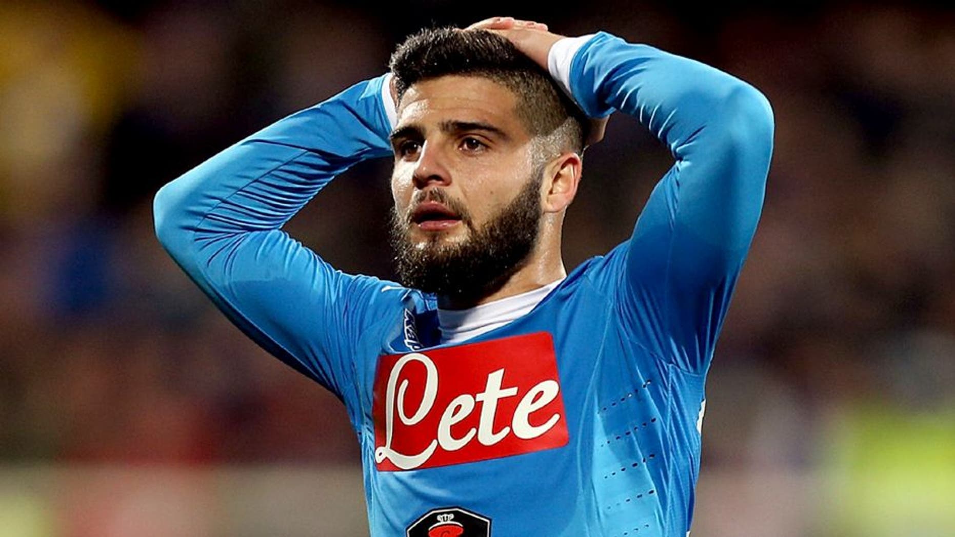 FLORENCE, ITALY - FEBRUARY 29: Lorenzo Insigne of SSC Napoli shows his dejection during the Serie A match between ACF Fiorentina and SSC Napoli at Stadio Artemio Franchi on February 29, 2016 in Florence, Italy. (Photo by Gabriele Maltinti/Getty Images)