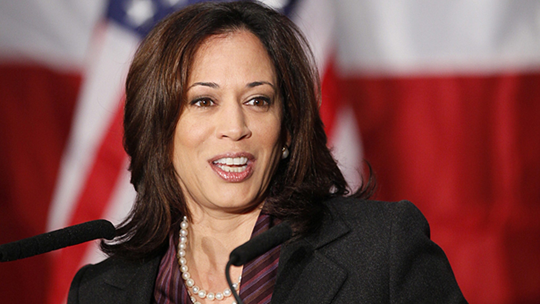 Nov. 30, 2010: California Attorney General Kamala Harris gives her first news conference in Los Angeles. Harris asked a federal appeals court on March 1, 2011 to allow gay marriages to resume while the court considers the constitutionality of the state's voter approved ban on same sex unions.