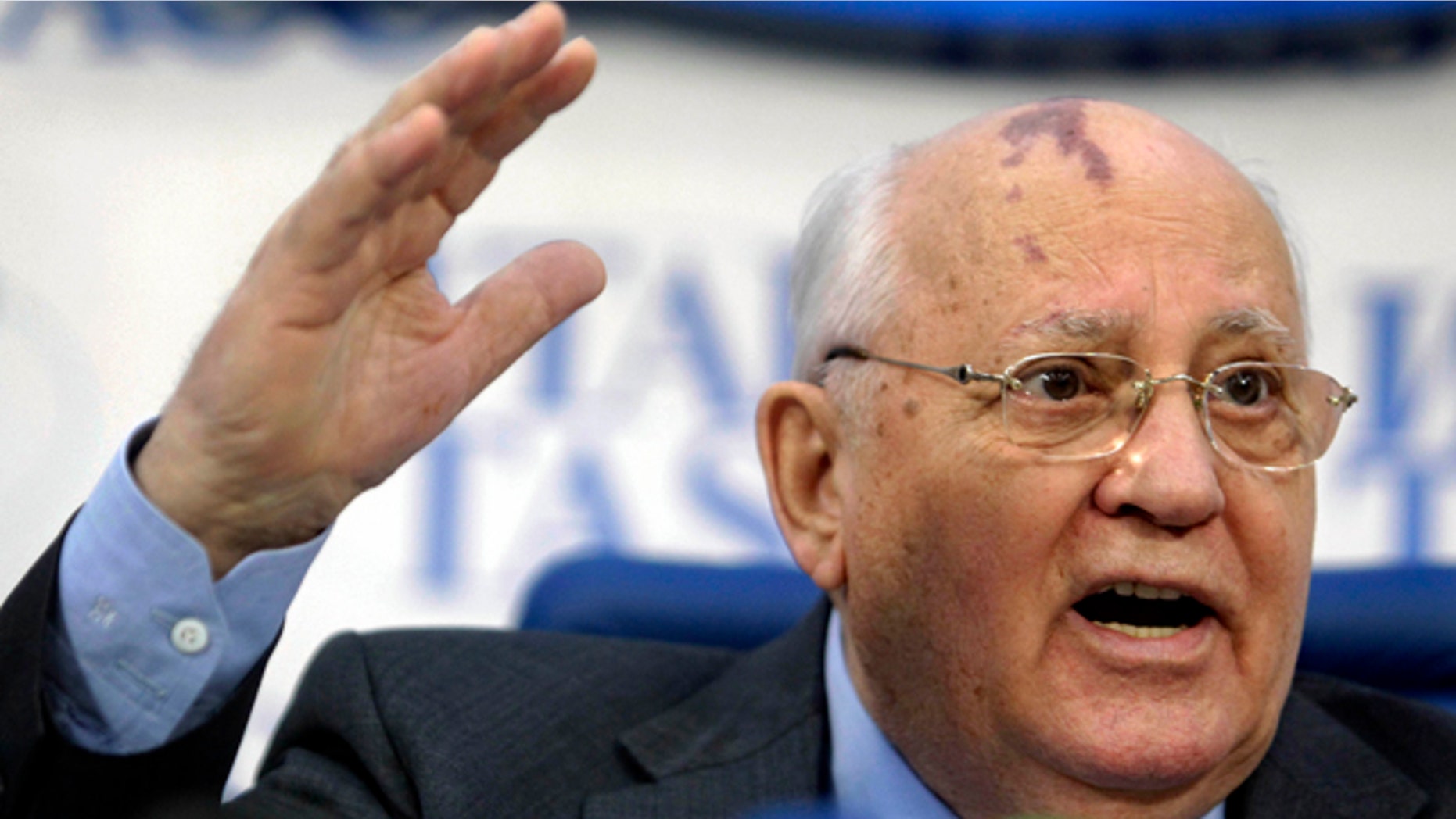 Feb. 21, 2011: Former Soviet leader Mikhail Gorbachev speaks during a news conference in Moscow. (AP)