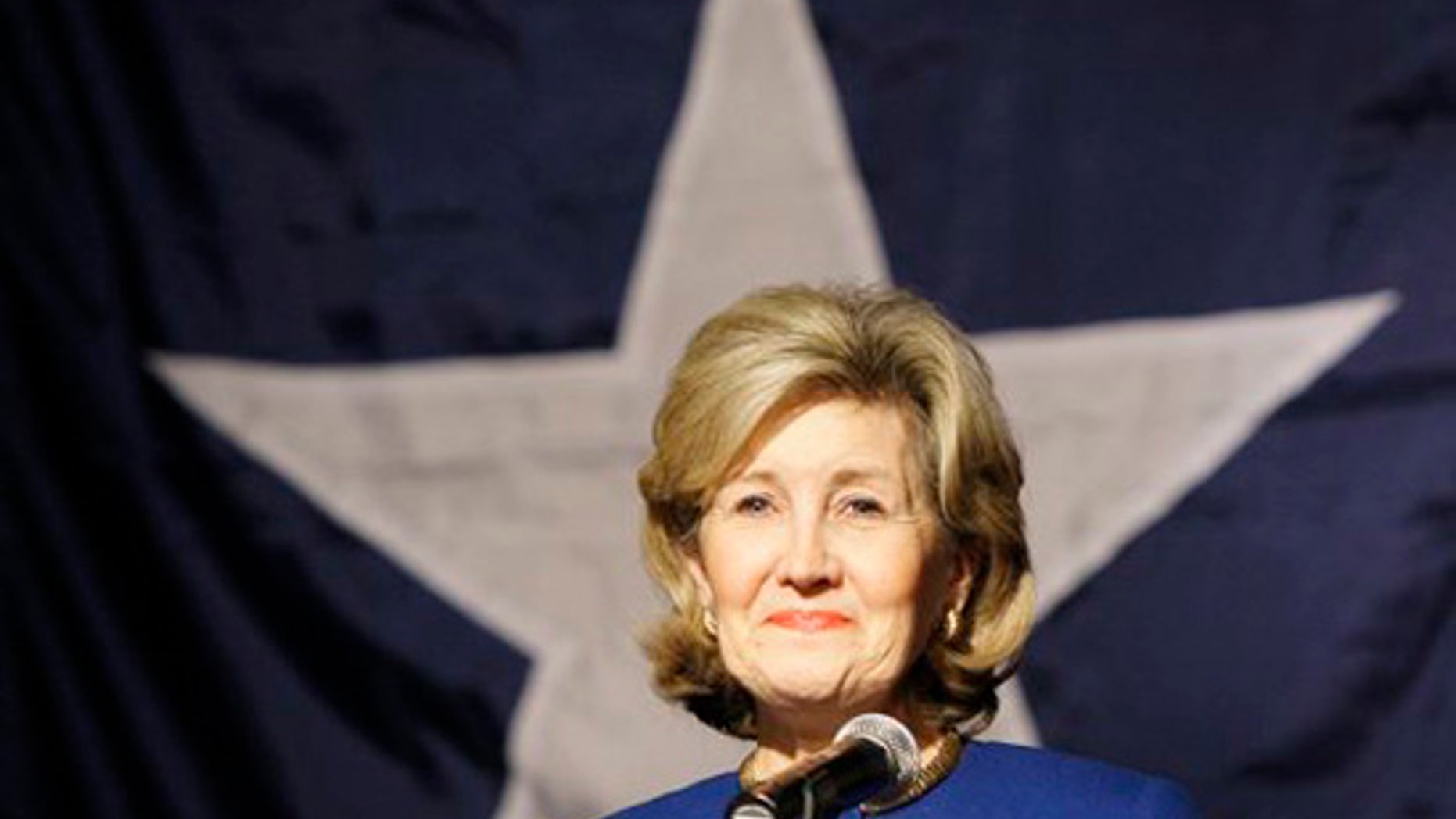 Sen. Kay Bailey Hutchison, R-Texas, smiles as supporters of her Texas gubernatorial bid cheer her after she delivers her concession speech in Dallas, Tuesday, March 2, 2010. (AP)