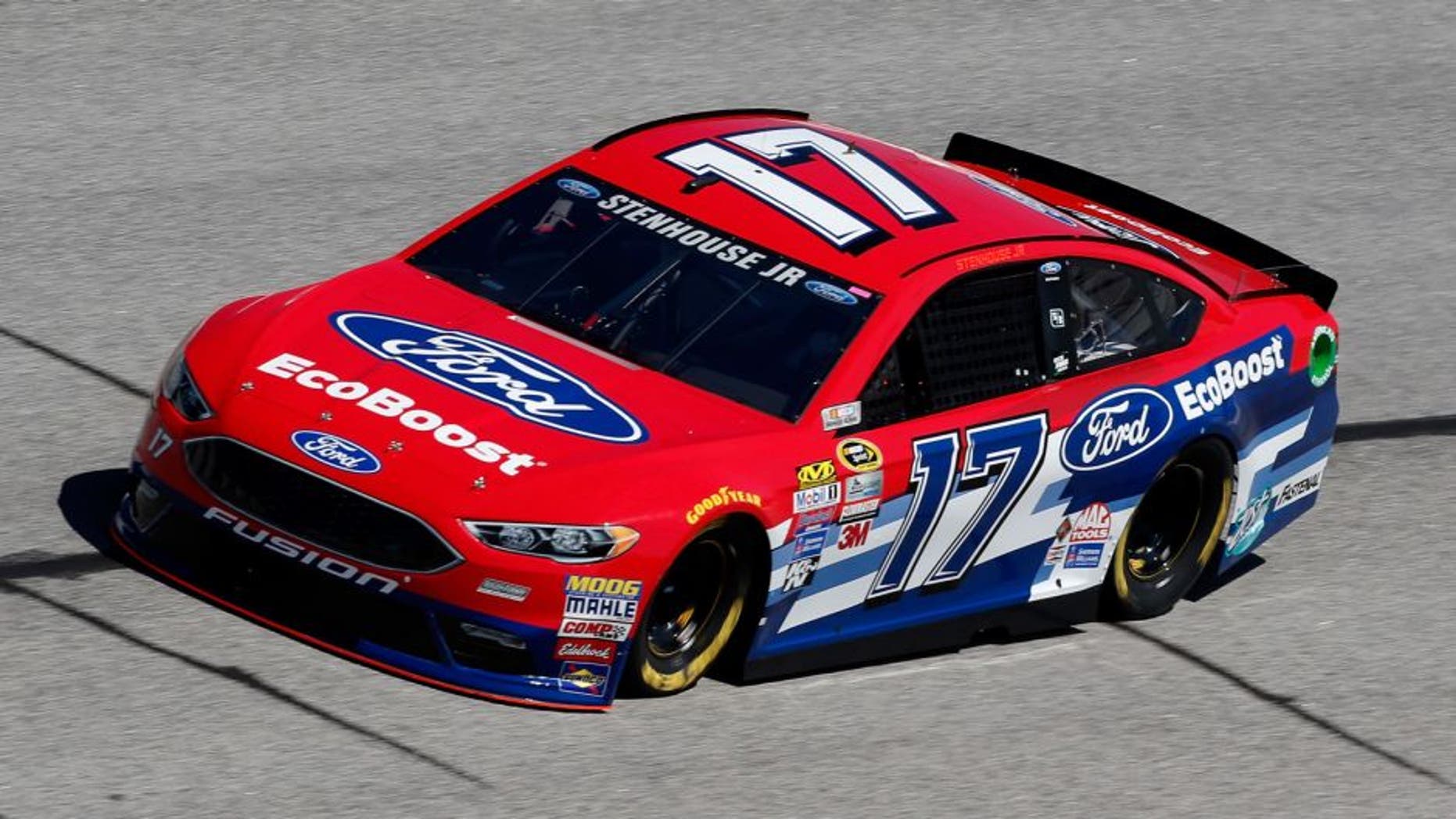 HAMPTON, GA - FEBRUARY 26: Ricky Stenhouse Jr, driver of the #17 Ford EcoBoost Ford, practices for the NASCAR Sprint Cup Series Folds of Honor QuikTrip 500 at Atlanta Motor Speedway on February 26, 2016 in Hampton, Georgia. (Photo by Matt Sullivan/NASCAR via Getty Images)
