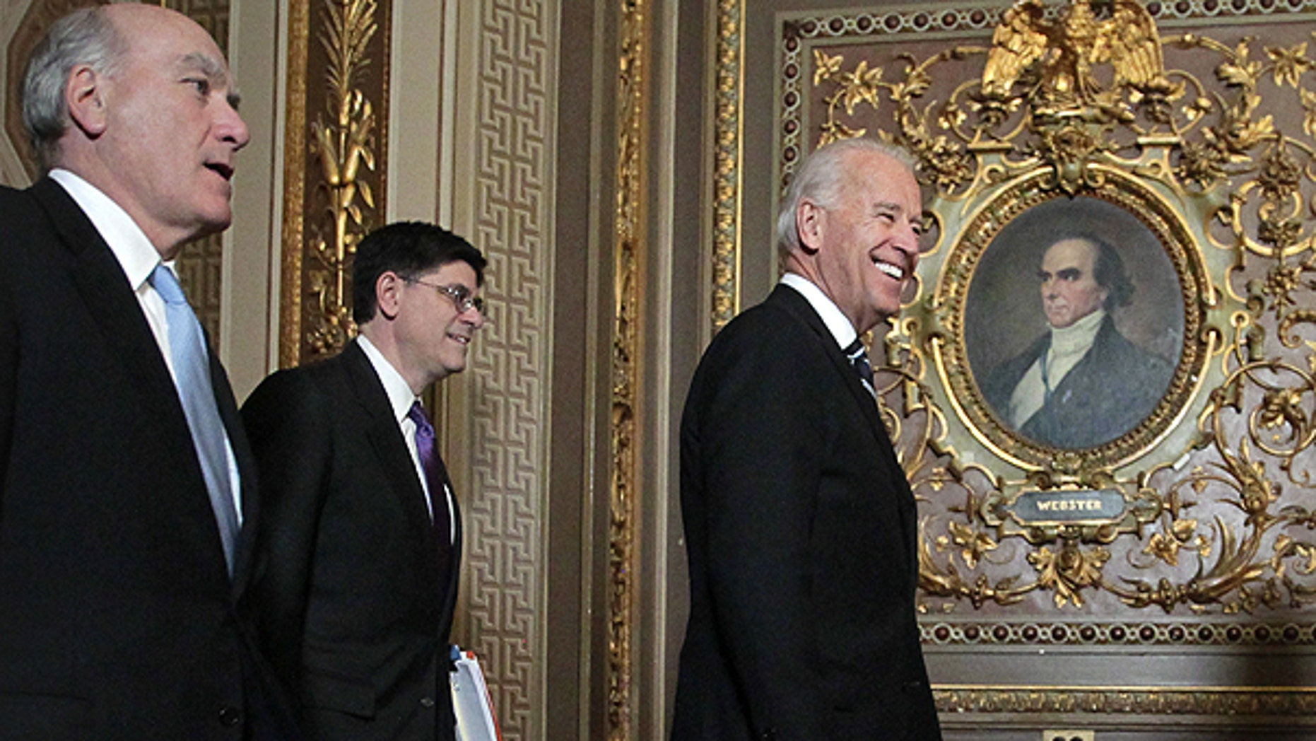 March 3: Vice President Joe Biden arrives to meet with House and Senate leaders to discuss the federal budget, at the Capitol in Washington.