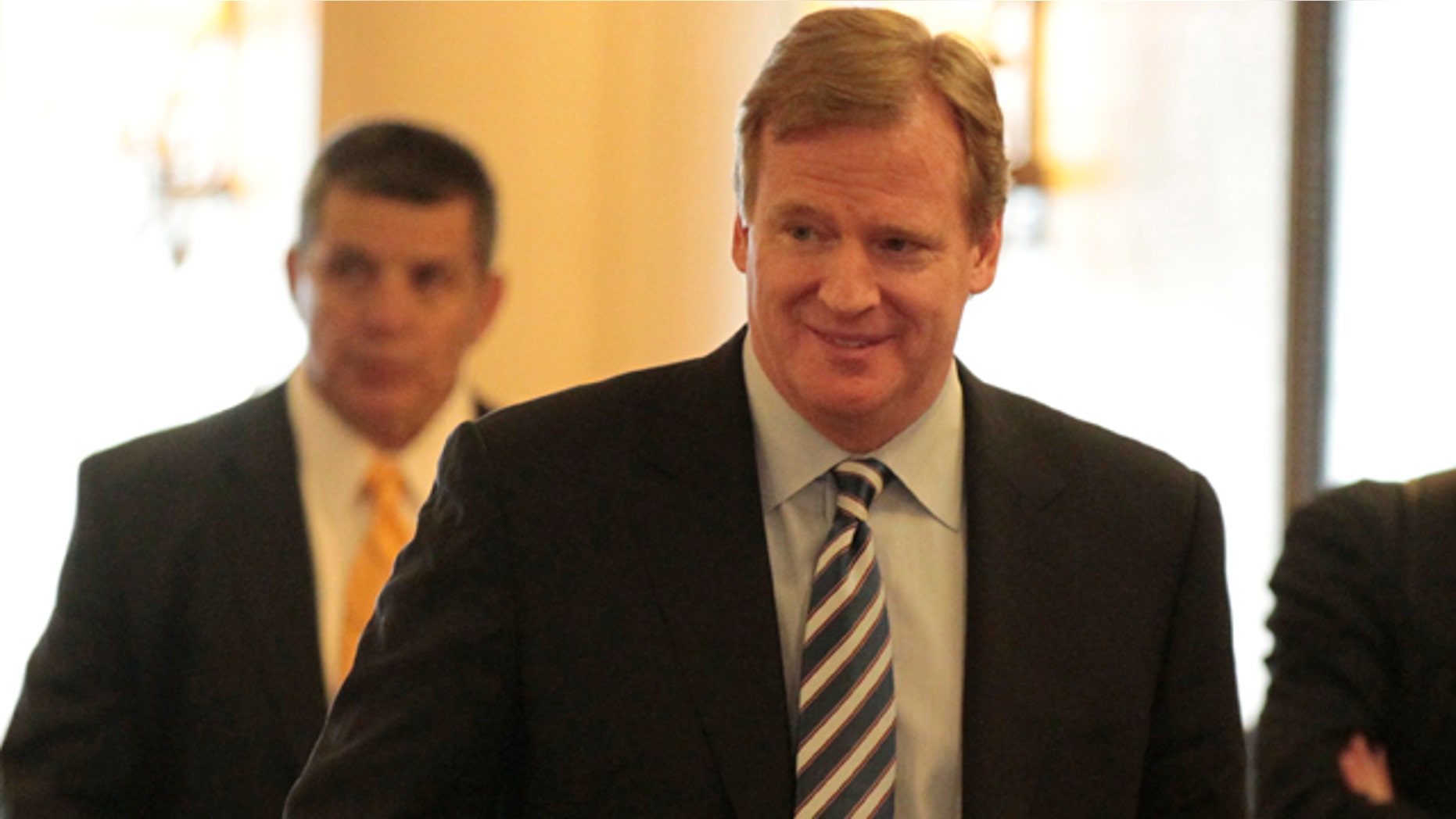 March 2: NFL Commissioner Roger Goodell arrives at a hotel in Chantilly, Va.