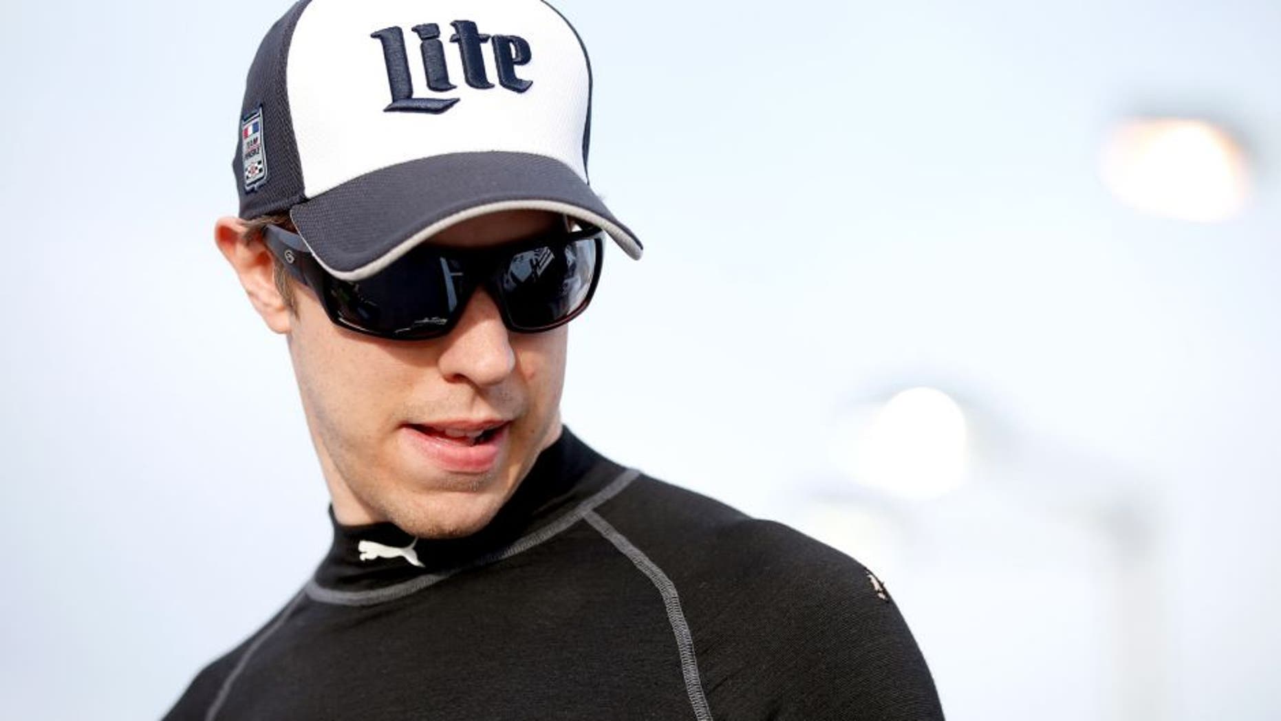 LAS VEGAS, NV - MARCH 04: Brad Keselowski, driver of the #2 Miller Lite Ford, stands on pit row during qualifying for the NASCAR Sprint Cup Series Kobalt 400 at Las Vegas Motor Speedway on March 4, 2016 in Las Vegas, Nevada. (Photo by Todd Warshaw/Getty Images)
