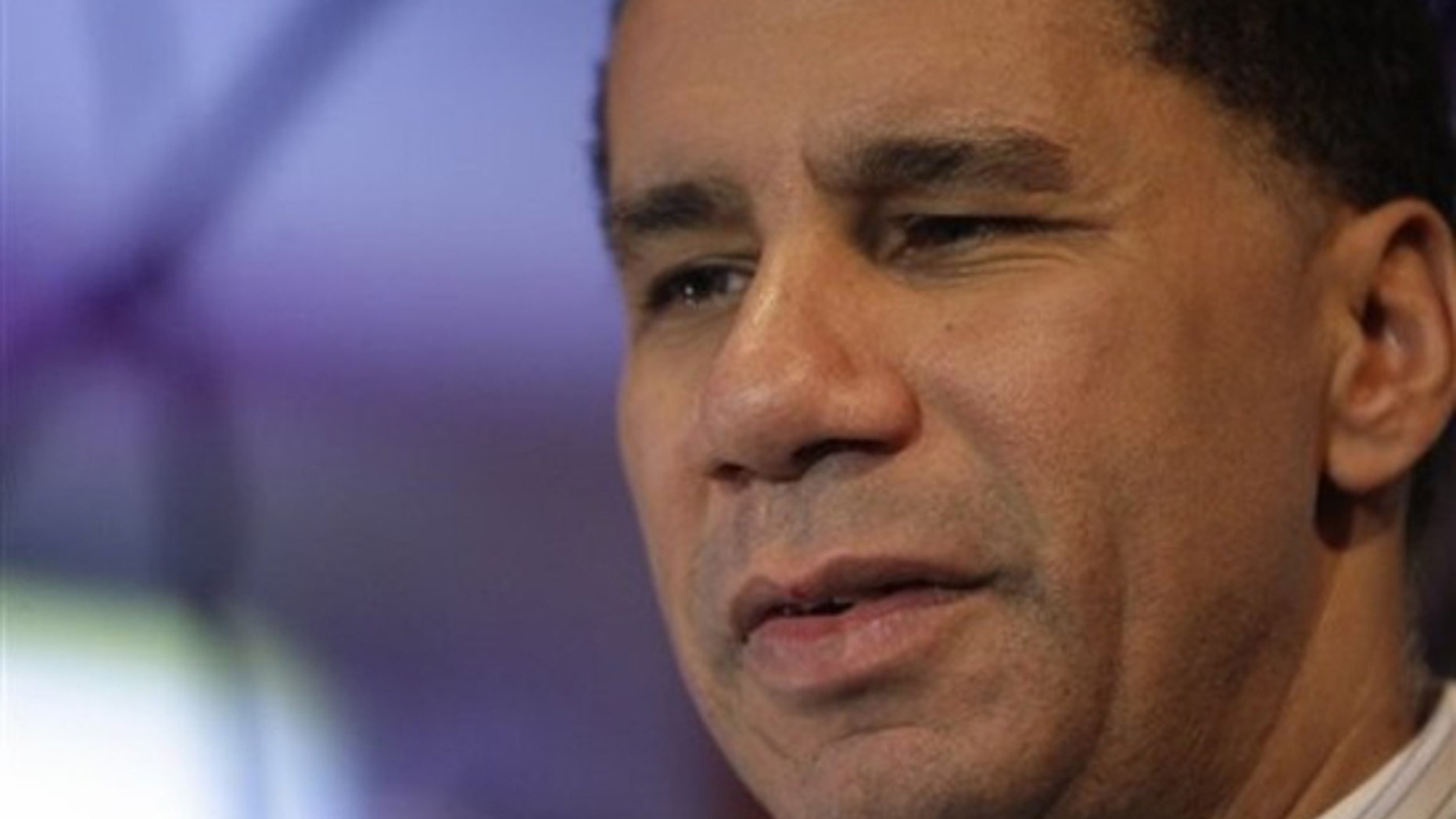 New York Gov. David Paterson speaks during a news conference at Terminal 4 of JFK airport Friday, March 5, 2010 in New York. (AP)