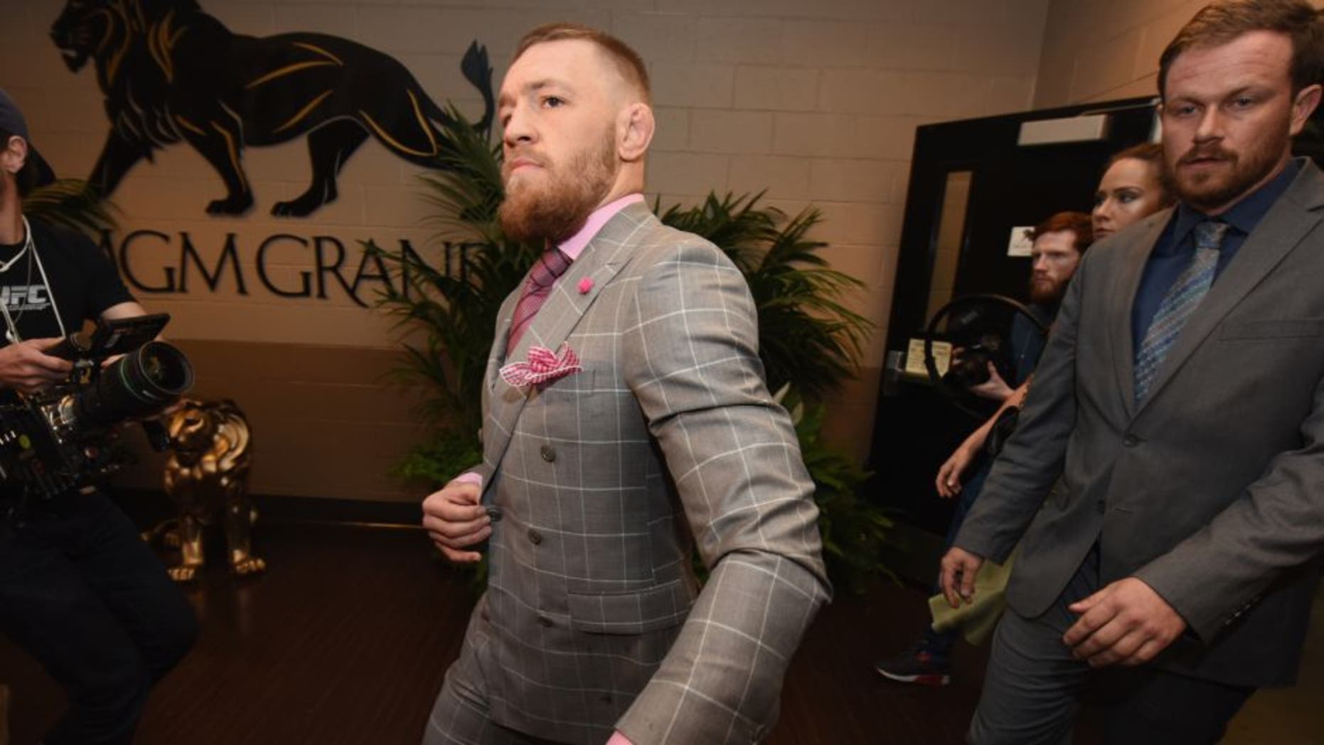 LAS VEGAS, NV - MARCH 05: Conor McGregor of Ireland arrives during the UFC 196 event inside MGM Grand Garden Arena on March 5, 2016 in Las Vegas, Nevada. (Photo by Jeff Bottari/Zuffa LLC/Zuffa LLC via Getty Images)