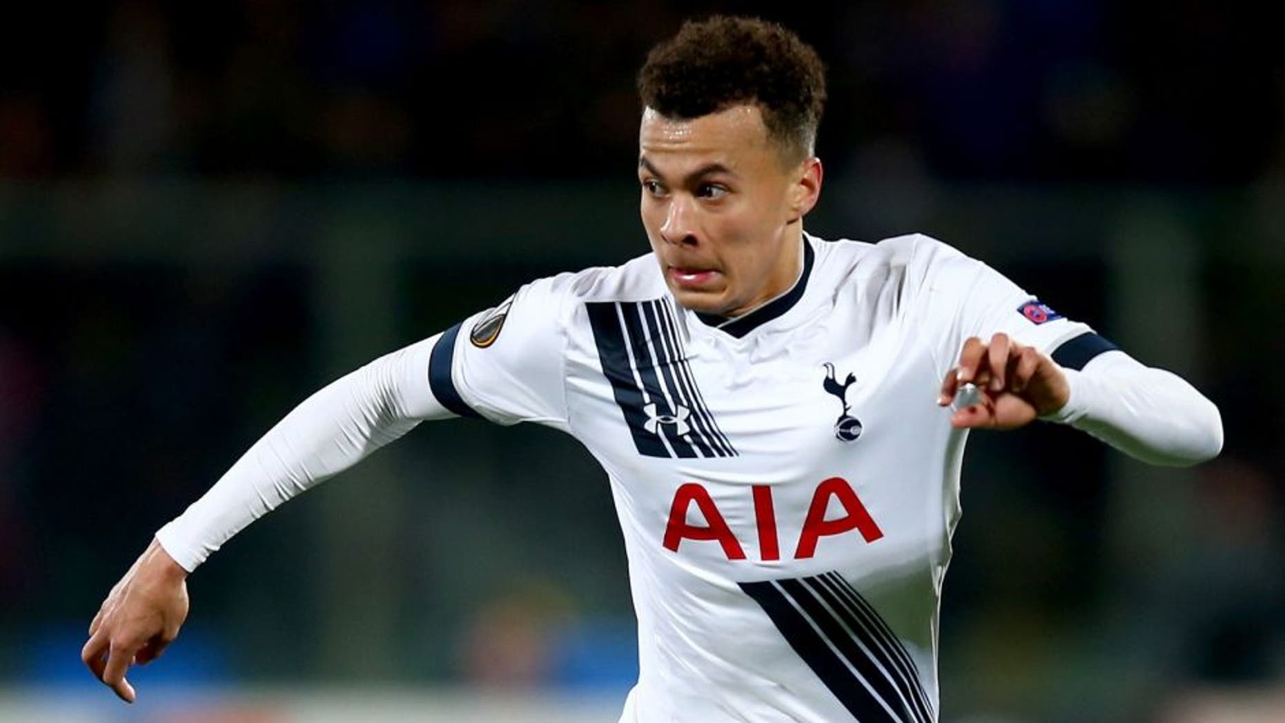 FLORENCE, ITALY - FEBRUARY 18: Dele Alli of Tottenham Hotspur in action during the UEFA Europa League round of 32 first leg match between Fiorentina and Tottenham Hotspur at Stadio Artemio Franchi on February 18, 2016 in Florence, Italy. (Photo by Clive Rose/Getty Images)