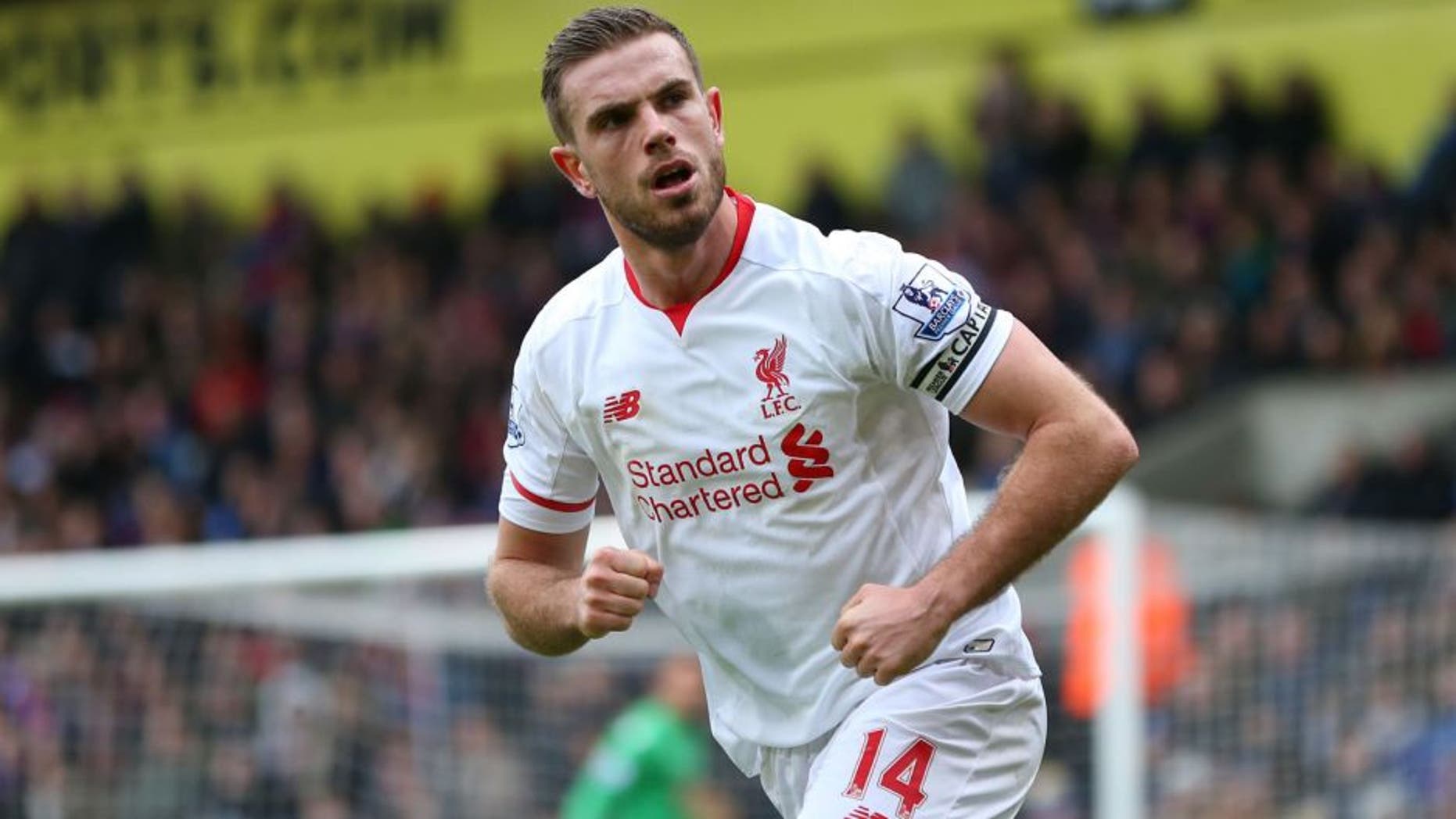 LONDON, ENGLAND - MARCH 06: Jordan Henderson of Liverpool during the Barclays Premier League match between Crystal Palace and Liverpool at Selhurst Park on March 6, 2016 in London, England. (Photo by Catherine Ivill - AMA/Getty Images)