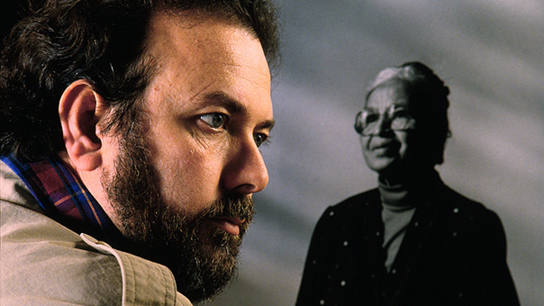 Pulitzer prize winning photographer Brian Lanker, photographed at his studio in Eugene, Oregon, in 1989 with his portrait of Rosa Parks.