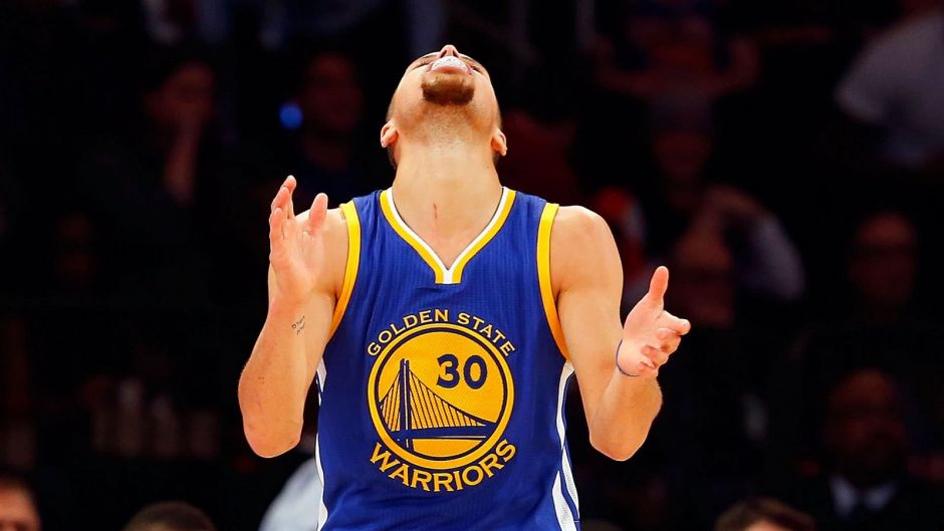 (NEW YORK DAILIES OUT) in action against the at Madison Square Garden on January 31, 2016 in New York City. The Warriors defeated the Knicks 116-95. NOTE TO USER: User expressly acknowledges and agrees that, by downloading and/or using this Photograph, user is consenting to the terms and conditions of the Getty Images License Agreement.