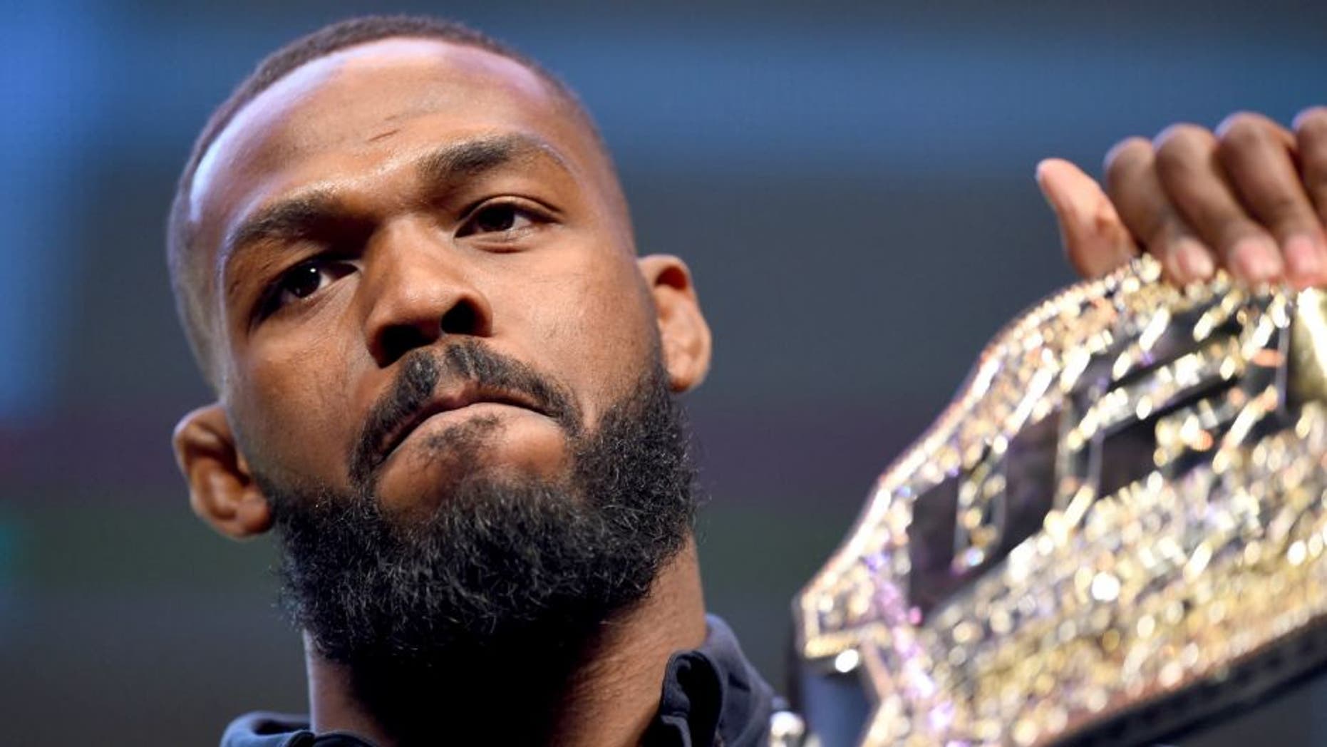 LAS VEGAS, NV - MARCH 04: Former UFC light heavyweight champion Jon Jones interacts with media during the UFC Unstoppable launch press conference at the MGM Grand Garden Arena on March 4, 2016 in Las Vegas, Nevada. (Photo by Josh Hedges/Zuffa LLC/Zuffa LLC via Getty Images)