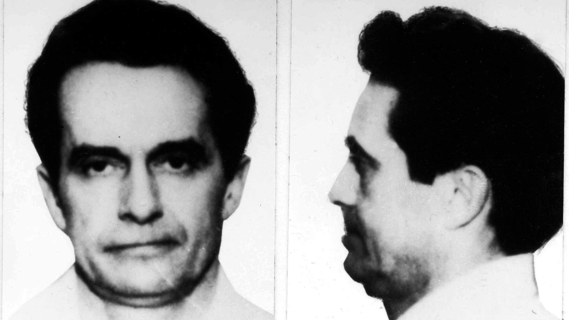 FILE - This photo May 4, 1981, file booking photo combo provided by the FBI shows Donald Eugene Webb, wanted in connection with the Dec. 4, 1980 murder of police Chief Gregory Adams in Saxonburg, Pa.