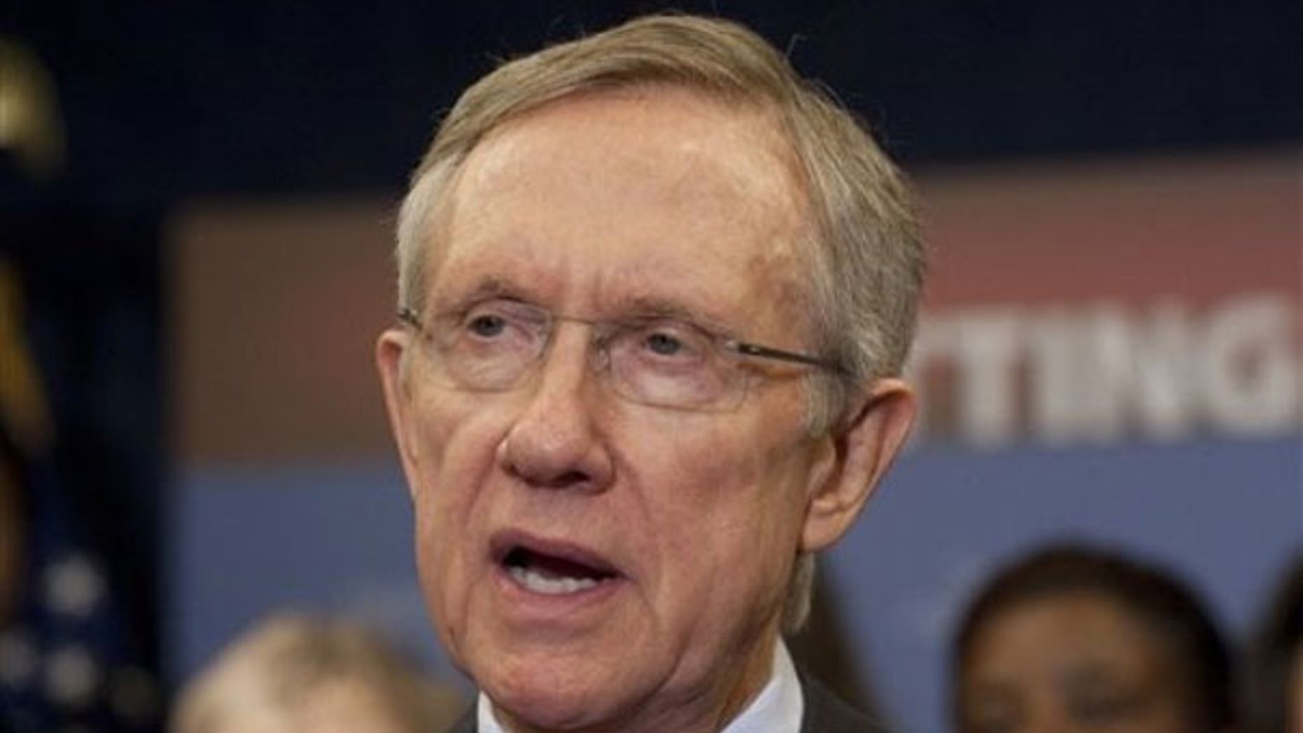 March 11: Senate Majority Leader Harry Reid of Nevada speaks during a health care news conference on Capitol Hill in Washington (AP).