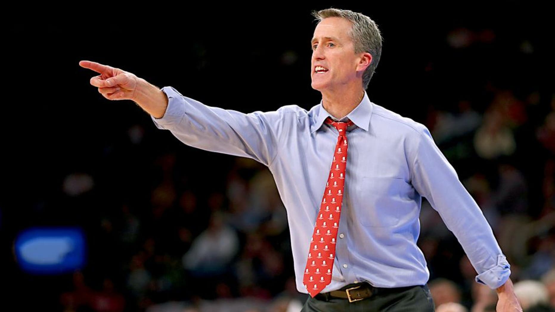 NEW YORK, NY - NOVEMBER 21: Head coach Steve Donahue of the Boston College Eagles directs his players in the second half against the Connecticut Huskies during the 2K Sports Classic at Madison Square Garden on November 21, 2013 in New York City.The Connecticut Huskies defeated the Boston College Eagles 72-70. (Photo by Elsa/Getty Images)