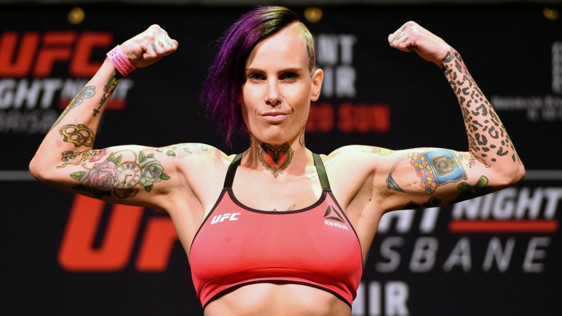 BRISBANE, AUSTRALIA - MARCH 19: Bec Rawlings of Australia weighs in weighs in during the UFC Fight Night weigh-in at the Brisbane Entertainment Centre on March 19, 2016 in Brisbane, Australia. (Photo by Josh Hedges/Zuffa LLC/Zuffa LLC via Getty Images)