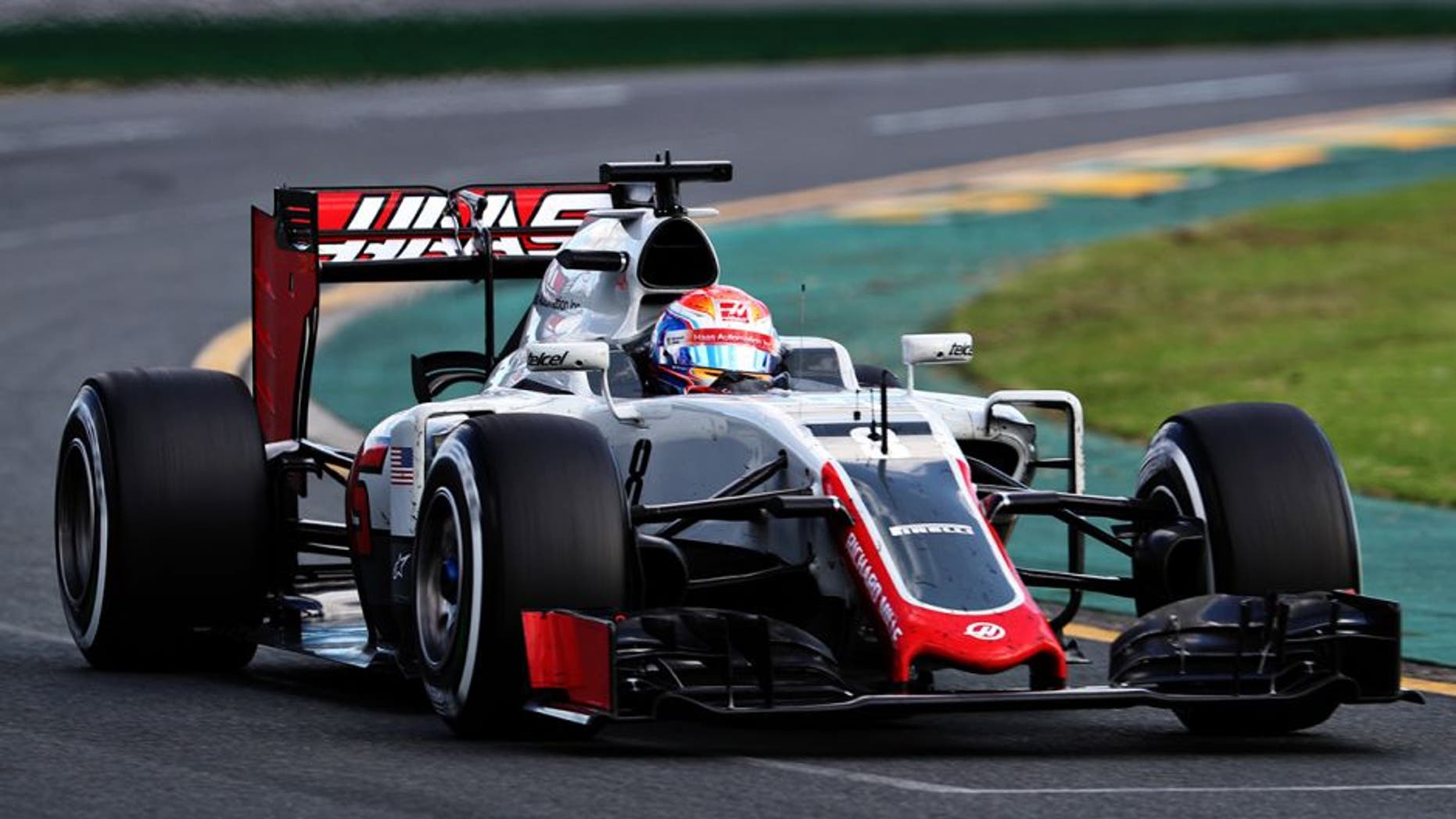 MELBOURNE, AUSTRALIA - MARCH 20: Romain Grosjean of France drives the (8) Haas F1 Team Haas-Ferrari VF-16 Ferrari 059/5 turbo on track during the Australian Formula One Grand Prix at Albert Park on March 20, 2016 in Melbourne, Australia. (Photo by Mark Thompson/Getty Images)