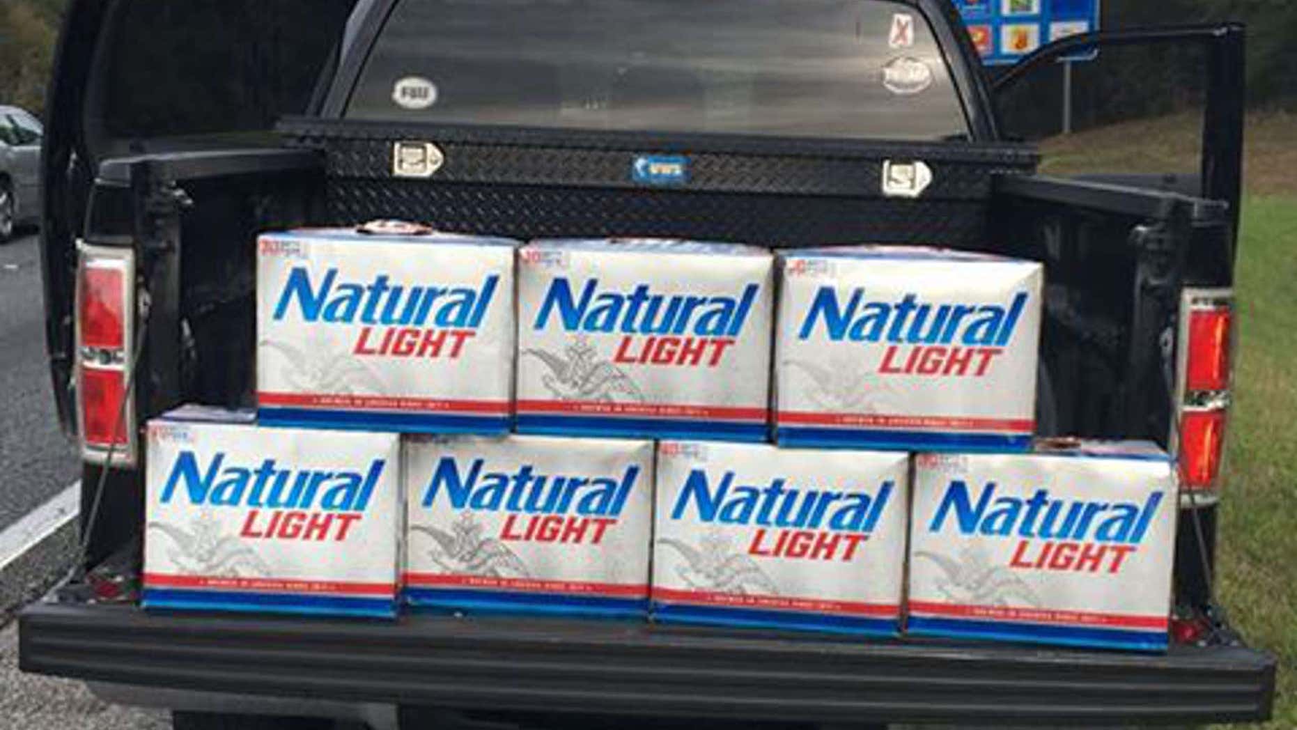 Okaloosa County Sheriff's deputies find seven 30-packs of beer in teen's truck.