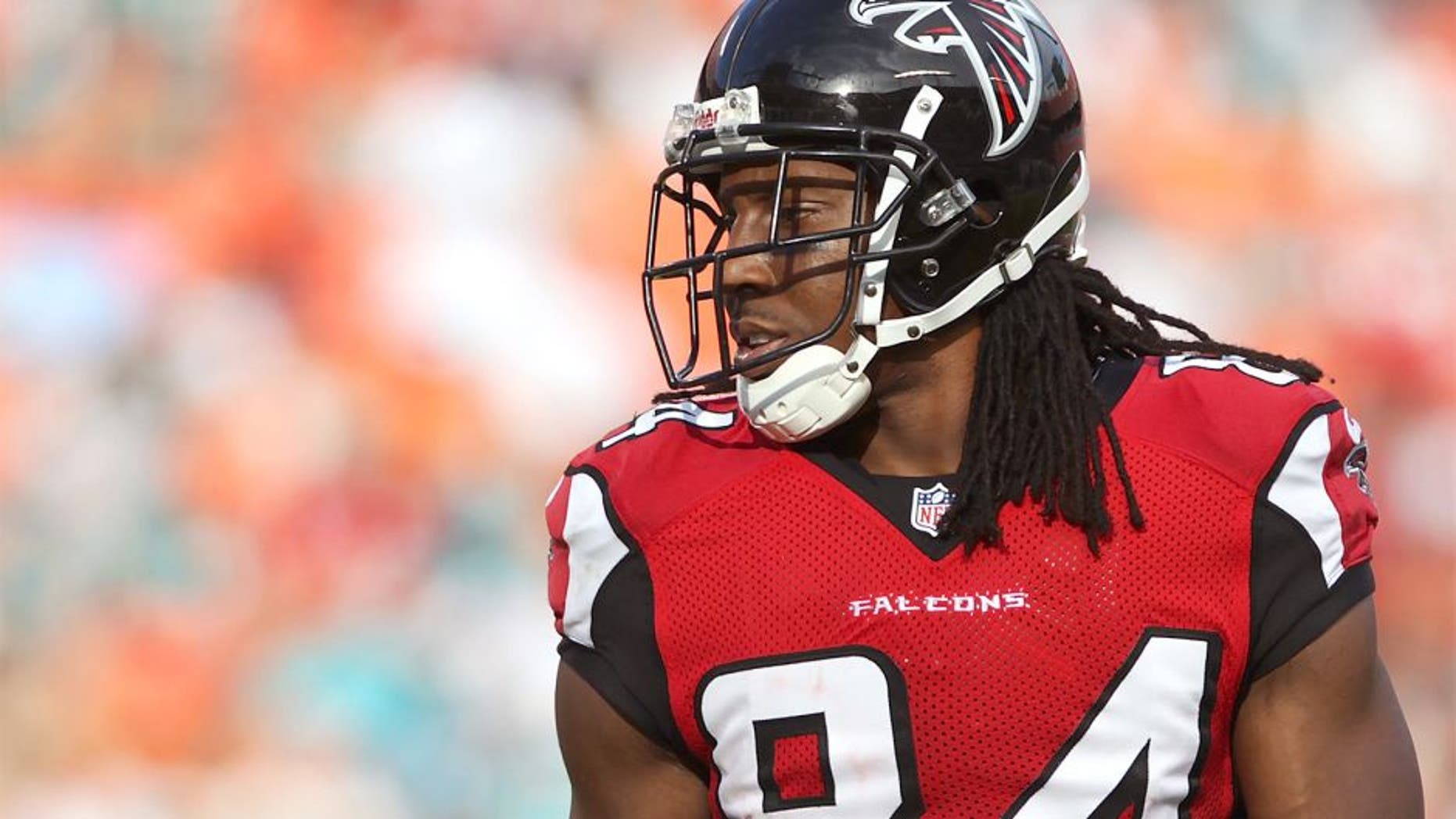 MIAMI GARDENS, FL - SEPTEMBER 22: Wide receiver Roddy White #84 of the Atlanta Falcons plays against the Miami Dolphins at Sun Life Stadium on September 22, 2013 in Miami Gardens, Florida. The Dolphins defeated the Falcons 27-23. (Photo by Marc Serota/Getty Images)