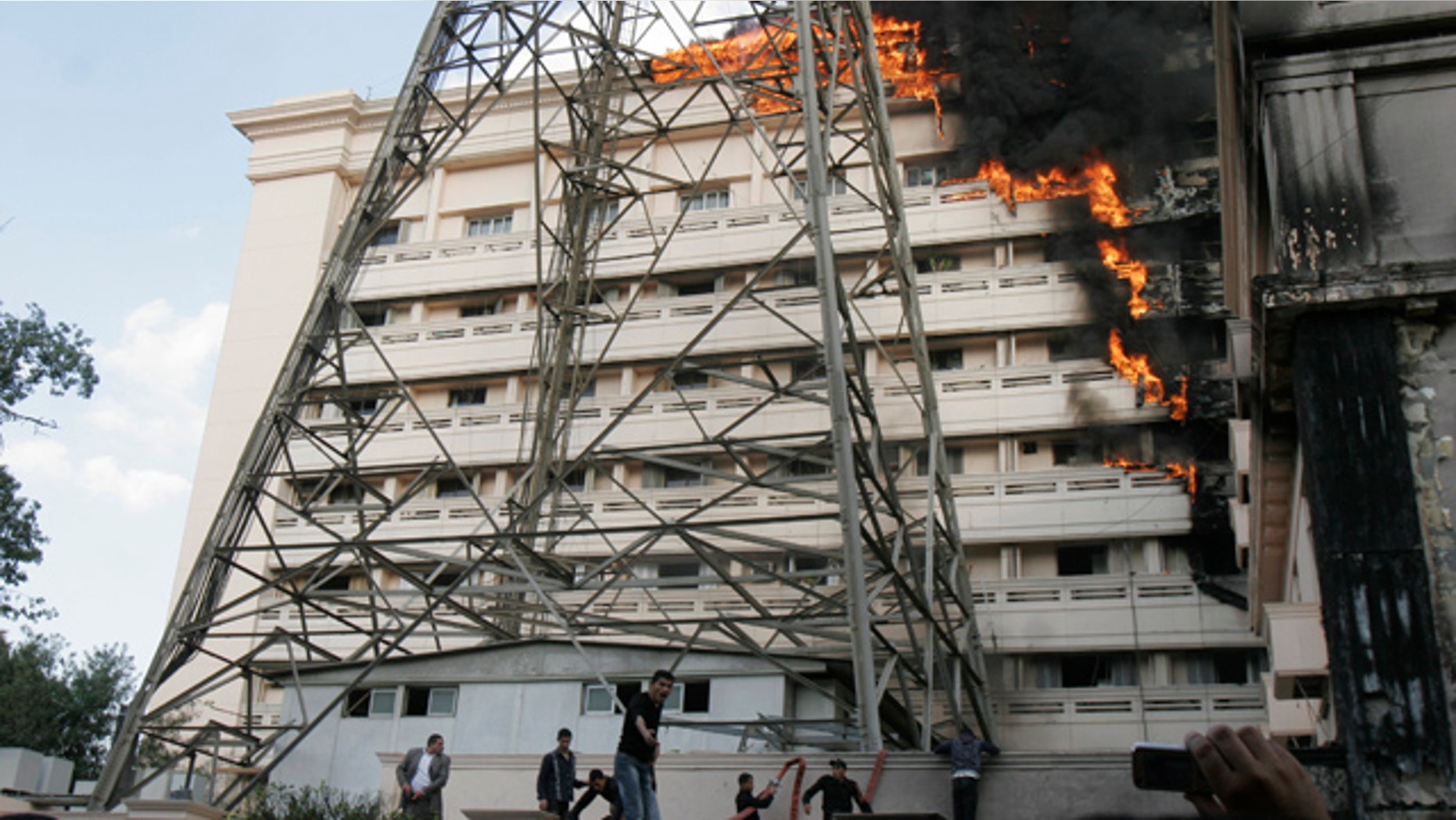 March 22: Flames engulf part of the Interior Ministry complex in Cairo, Egypt.
