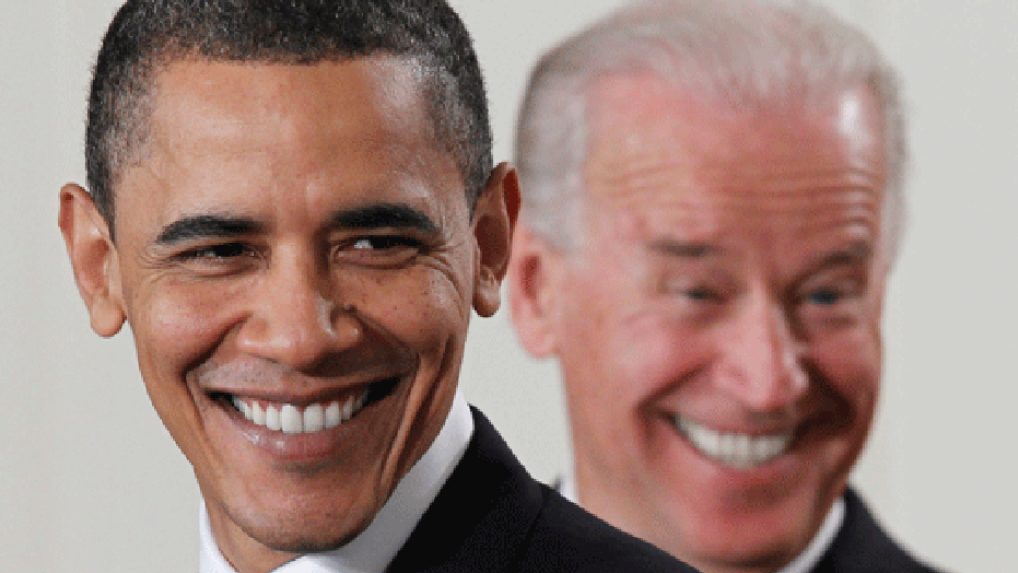 In this March 23, 2010 file photo, President Obama and Vice President Biden smile in the East Room of the White House, before the president signed the health care bill. (AP)