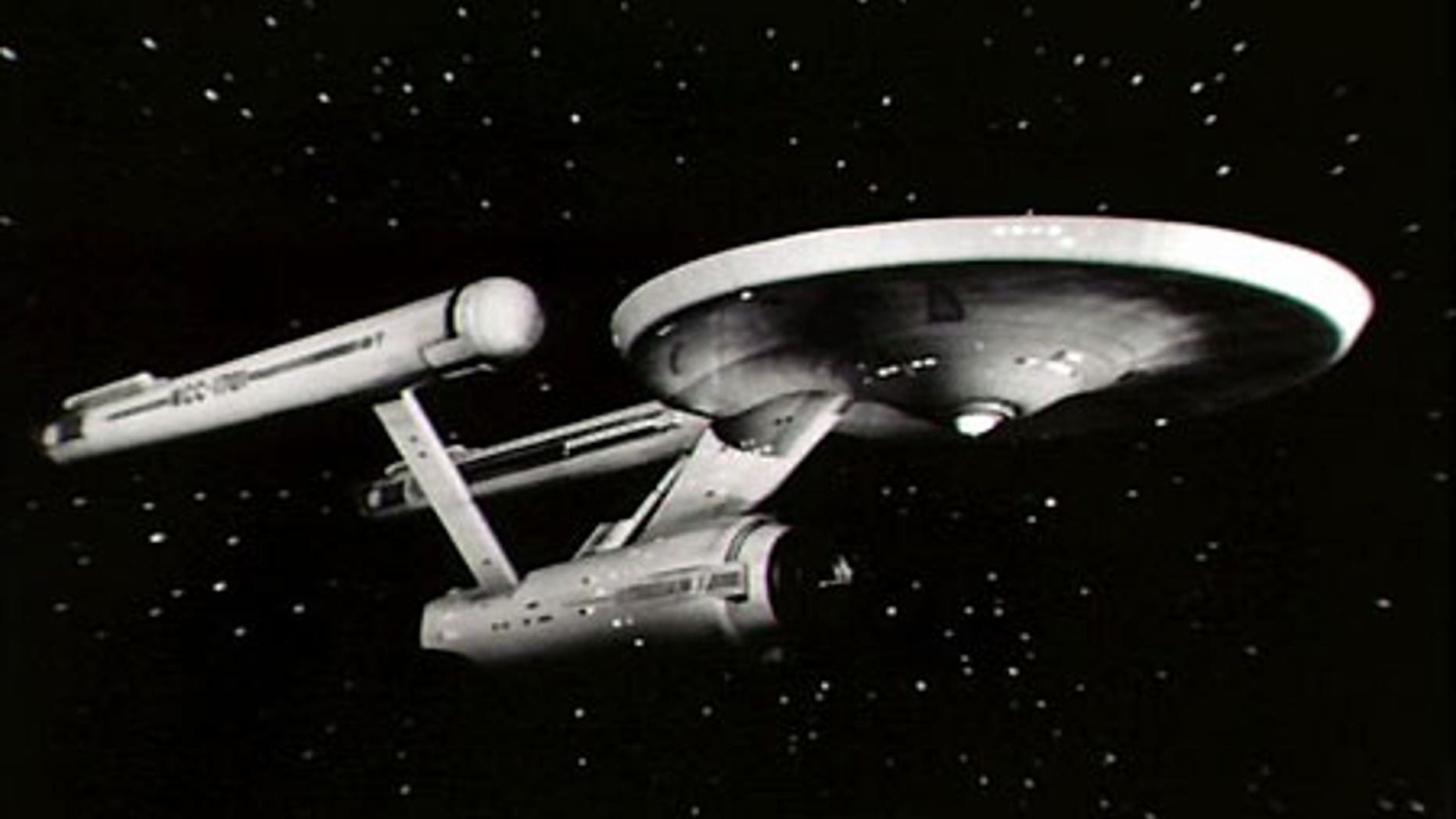 The Starship Enterprise in the original 'Star Trek' series.