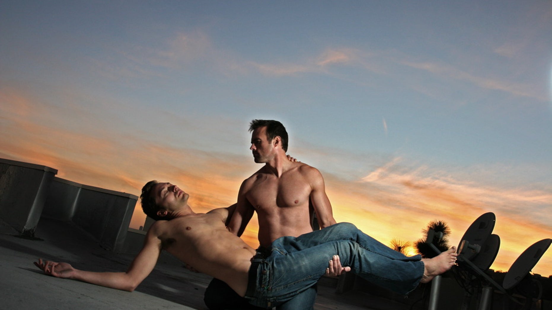 A photo depicting touring cast members of the controversial play 'Corpus Christi,' in which Jesus is depicted as gay. A student in central Texas has caused a stir by putting on his own production for class.