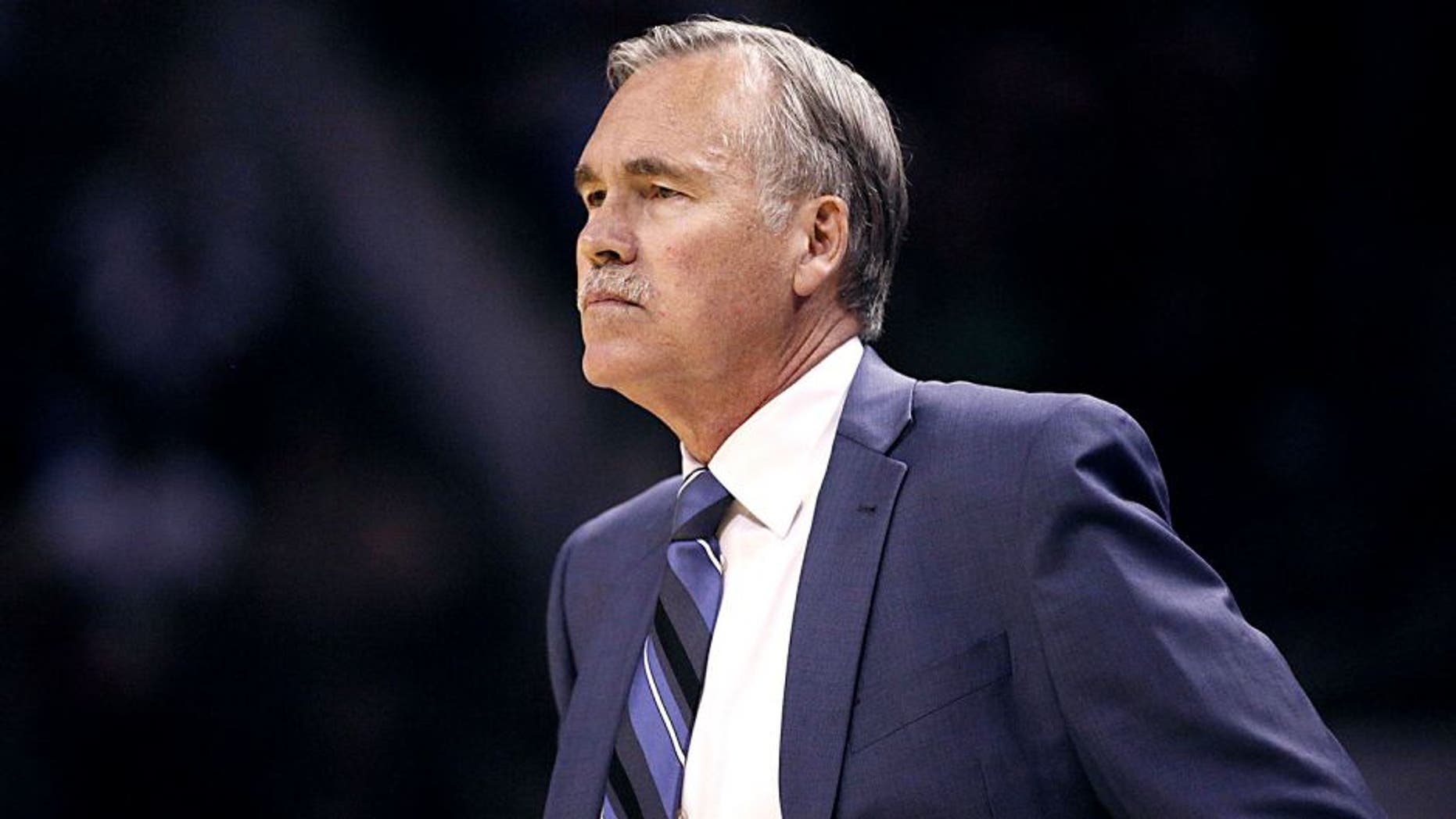 Mar 14, 2014; San Antonio, TX, USA; Los Angeles Lakers head coach Mike D'Antoni watches from the sideline against the San Antonio Spurs during the first half at AT&T Center. Mandatory Credit: Soobum Im-USA TODAY Sports