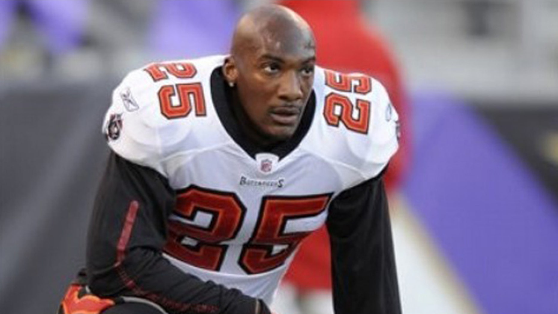 Nov. 28, 2010: Tampa Bay Buccaneers cornerback Aqib Talib pauses before Tampa Bay's NFL football game against the Baltimore Ravens in Baltimore.