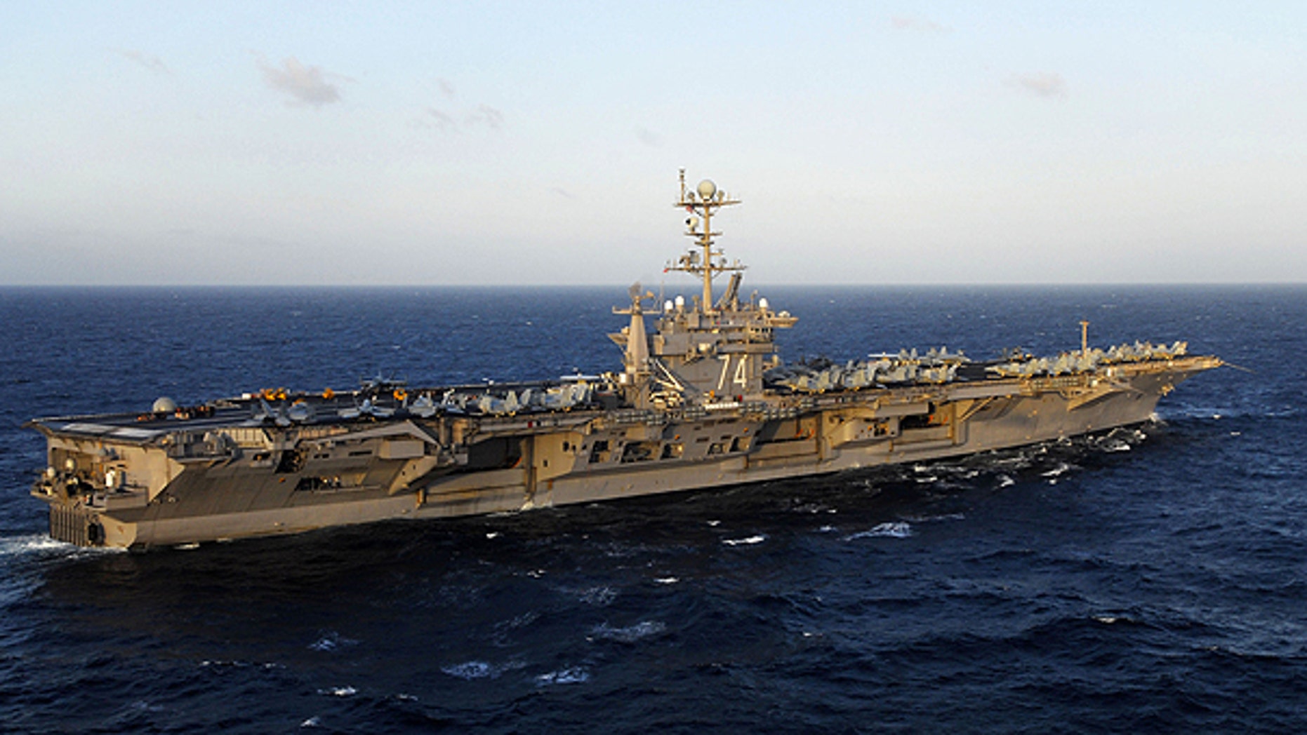 In this image provided by the U.S. Navy the aircraft carrier USS John C. Stennis is shown at sea in the Pacific Ocean on Nov. 14, 2009.