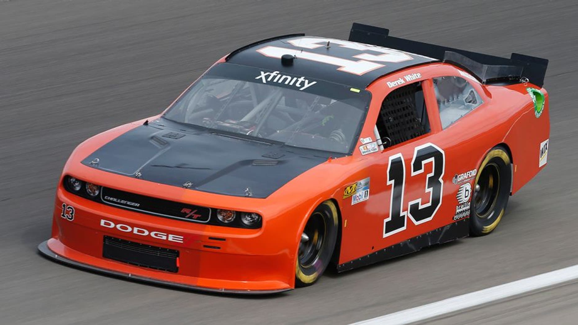LAS VEGAS, NV - MARCH 04: Derek White, driver of the #13 OCR Gaz Bar Dodge, drives during practice for the NASCAR Xfinity Series Boyd Gaming 300 at Las Vegas Motor Speedway on March 4, 2016 in Las Vegas, Nevada. (Photo by Brian Lawdermilk/NASCAR via Getty Images)