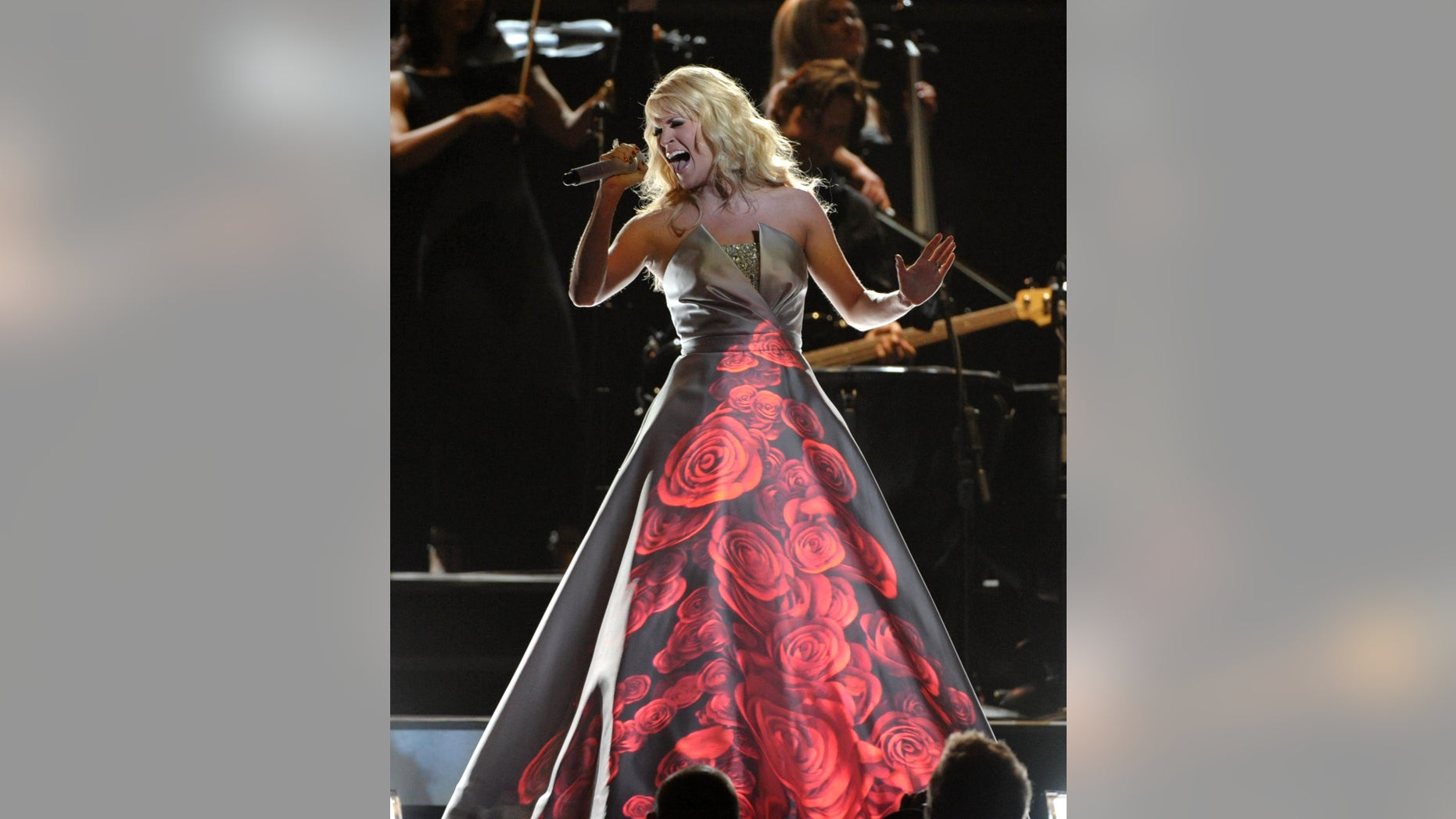 Feb. 10, 2013: Carrie Underwood performs on stage at the 55th annual Grammy Awards in Los Angeles.