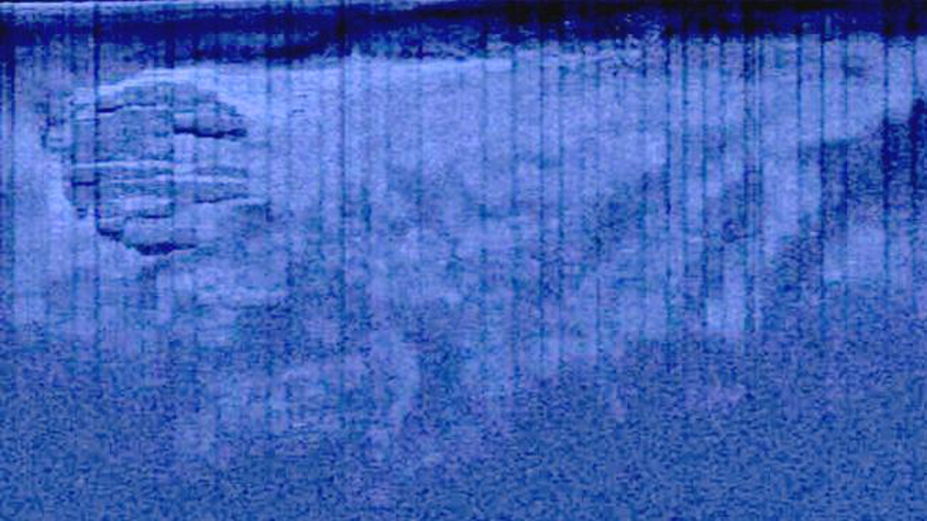 Team Ocean Explorer said this image shows 300m "drag marks" around an unidentified -- possibly flying -- object.