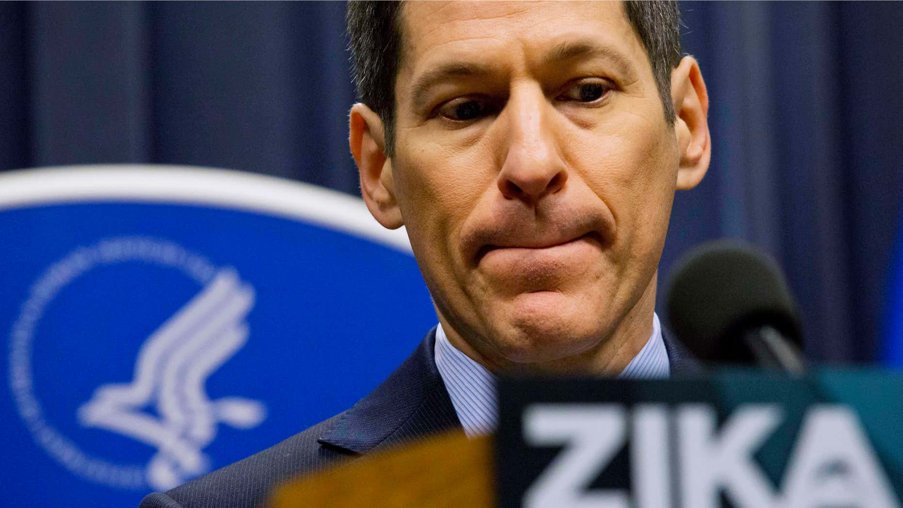 Centers for Disease Control and Prevention Director Dr. Thomas Frieden speaks during a press conference at a one-day Zika summit Friday, April 1, 2016, in Atlanta.