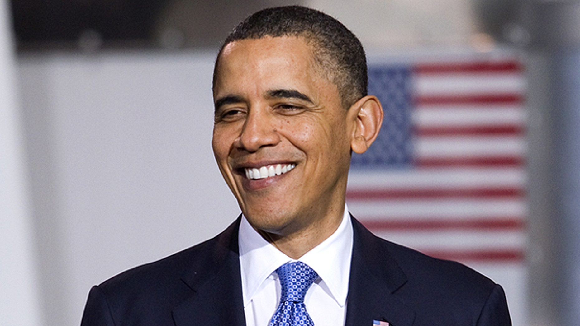 April 1: Obama smiles during an event to promote clean energy vehicles at a UPS facility in Landover, Md.