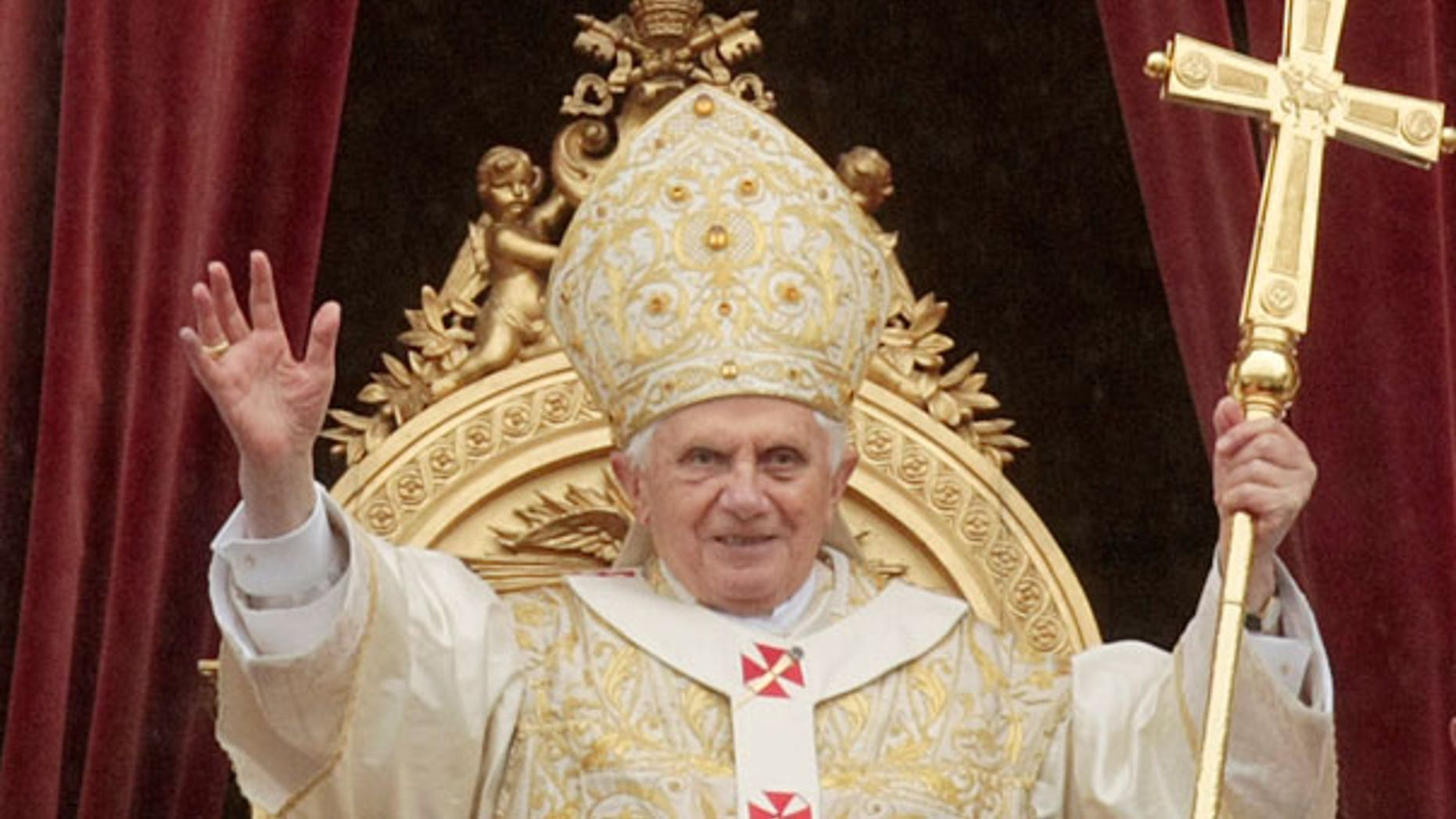 April 4: Pope Benedict XVI waves to faithful at the end of the Easter Mass in St. Peter's square at the Vatican.