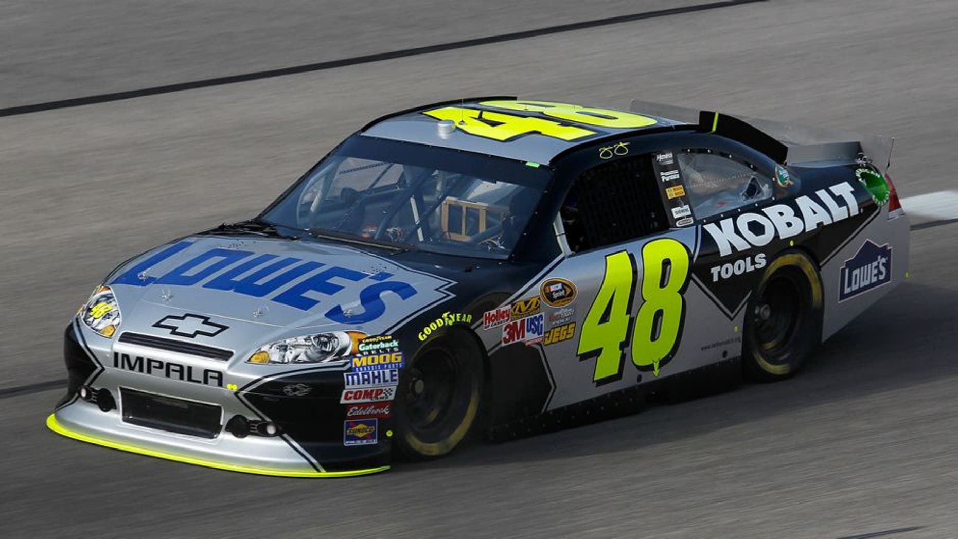 FORT WORTH, TX - APRIL 07: Jimmie Johnson, driver of the #48 Lowe's/Kobalt Tools Chevrolet, practices for the NASCAR Sprint Cup Series Samsung Mobile 500 at Texas Motor Speedway on April 7, 2011 in Fort Worth, Texas. (Photo by Todd Warshaw/Getty Images for NASCAR) *** Local Caption *** Jimmie Johnson