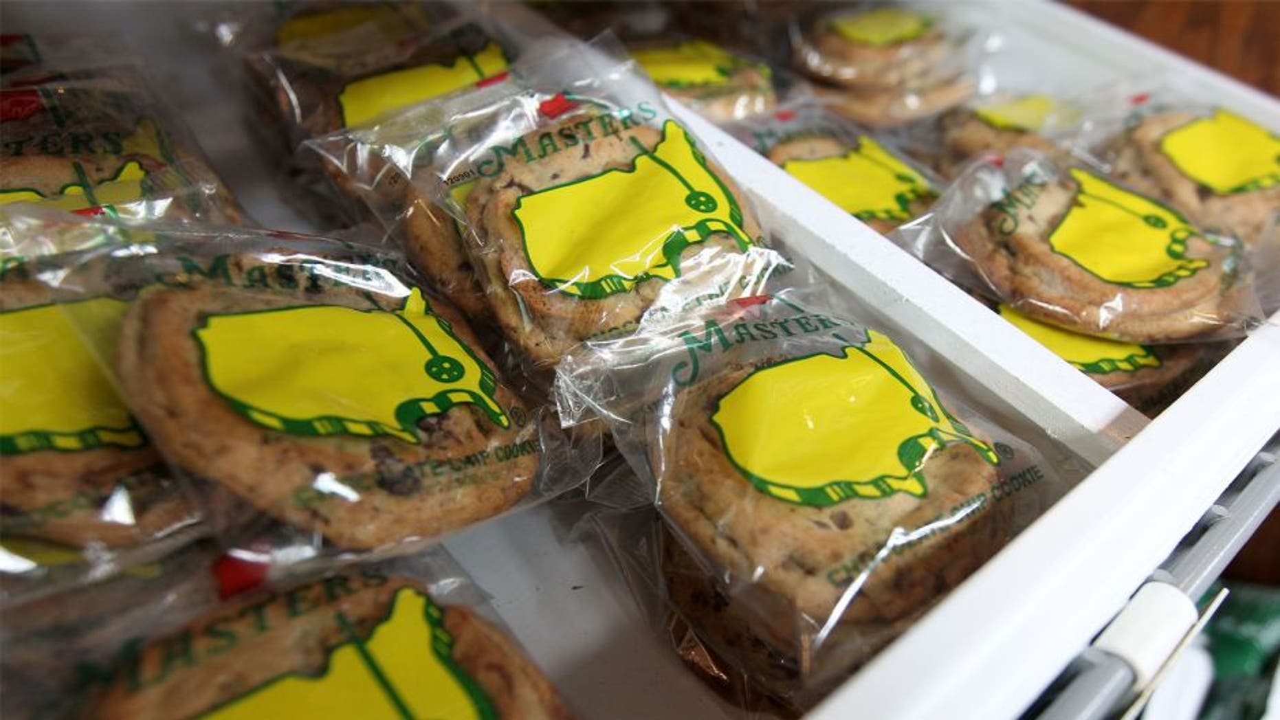 Masters cookies are sold at a concession stand during a practice round prior to the start of the 2012 Masters Tournament at Augusta National Golf Club on April 3, 2012 in Augusta, Georgia. (Photo by Jamie Squire/Getty Images)